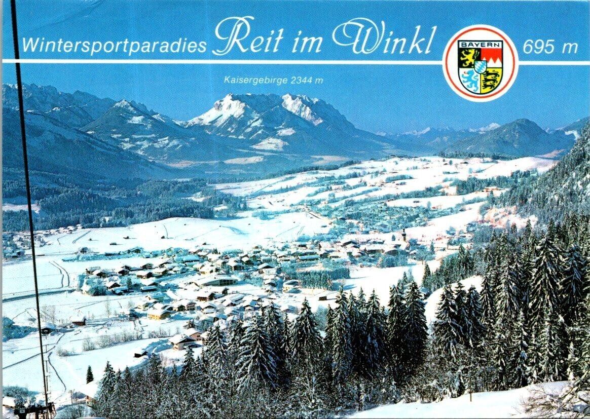 Vintage Wintersportparadies Reit im Winkl Kaisergebirge Germany Postcard