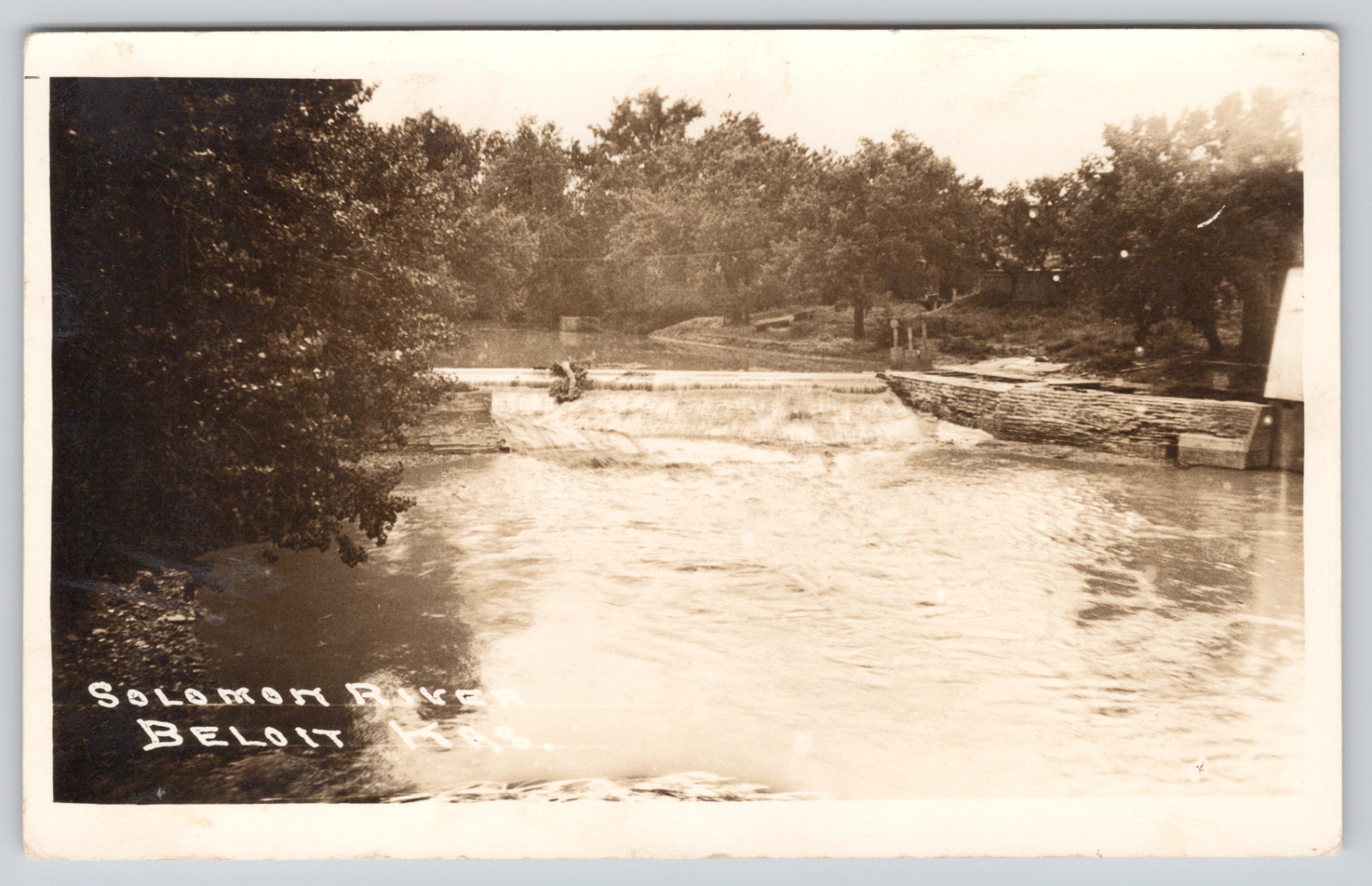 RPPC Beloit, Kansas, KS, Solomon River, Real Photo Postcard A774