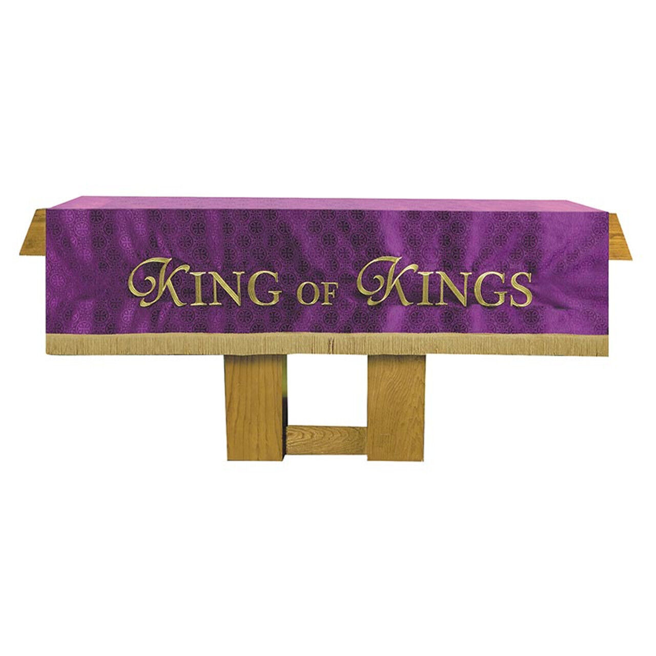 Maltese Cross Jacquard Church Altar Frontal Purple 72 in x 52 in King of Kings
