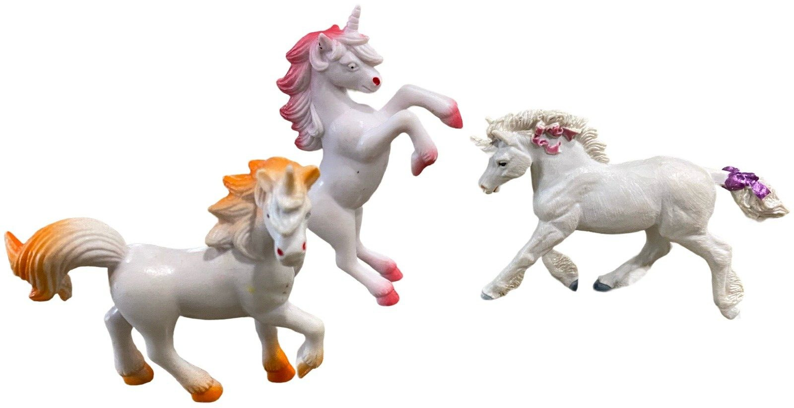 Lot of 3 Mythical Magical PVC Unicorn Horses 3”