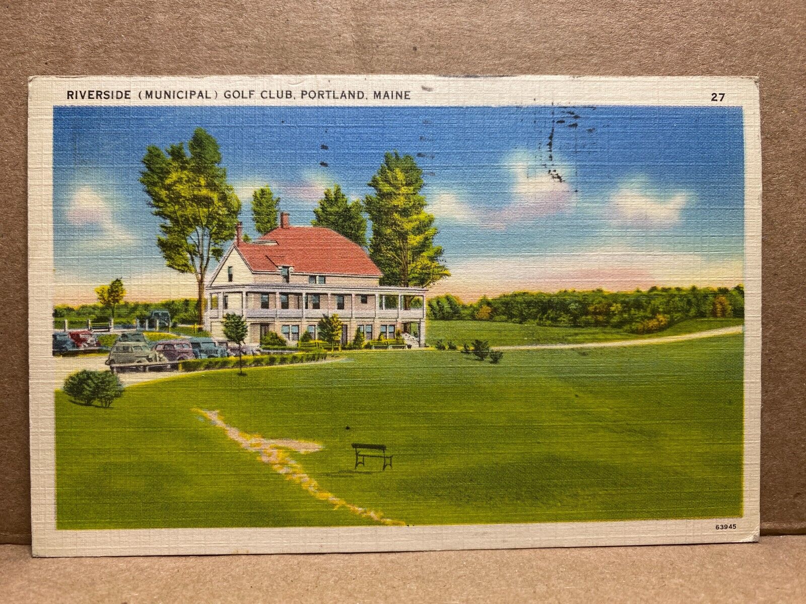 Riverside Municipal Golf Club Portland Maine Linen Postcard No 1269