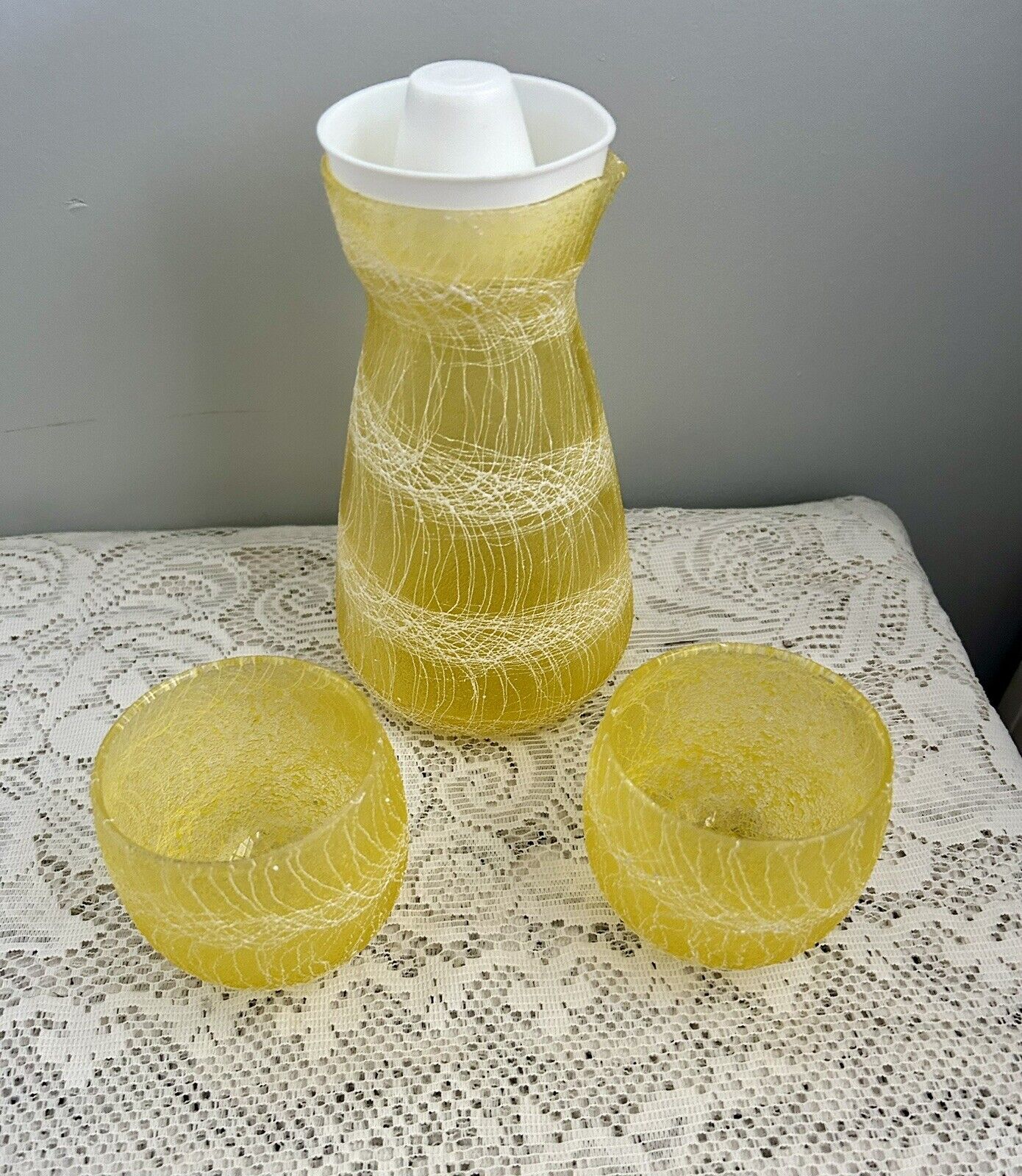RARE Vintage 1960’s MCM Spaghetti String Pitcher and Cups