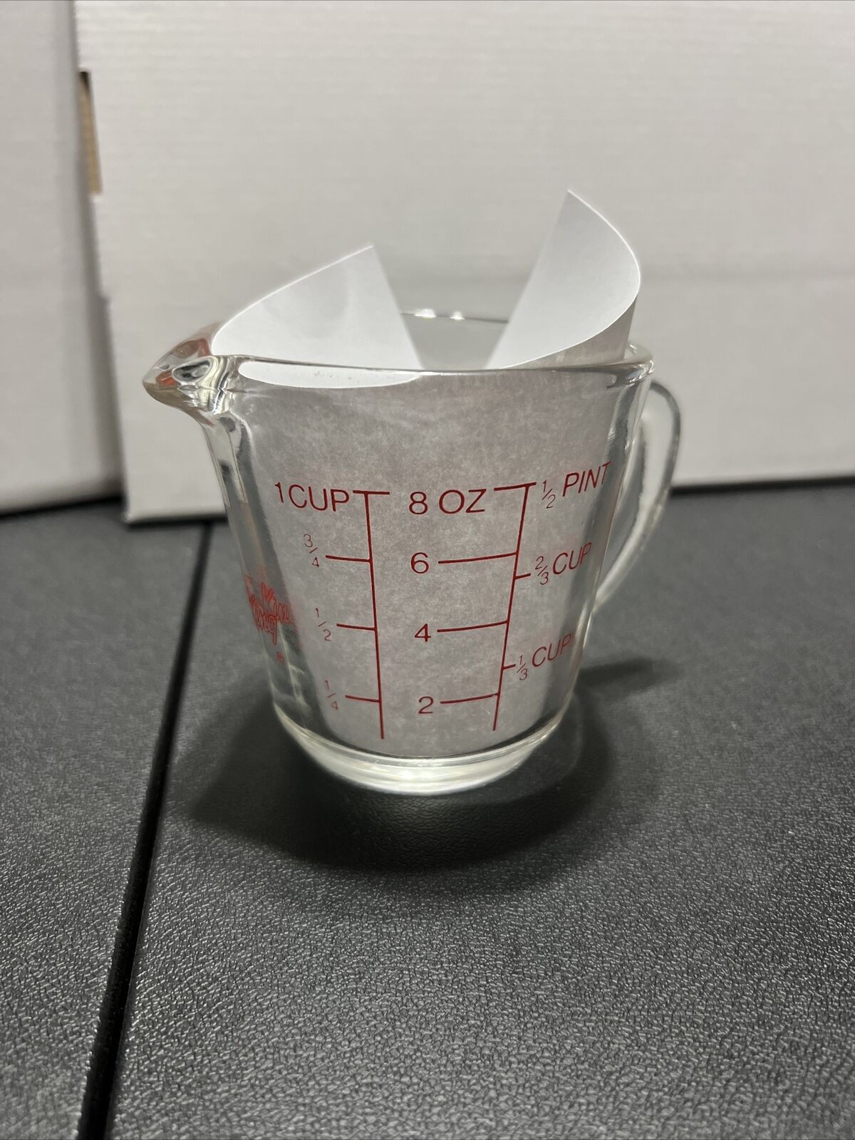 Vintage Anchor Hocking Fire King one Cup Glass Measuring