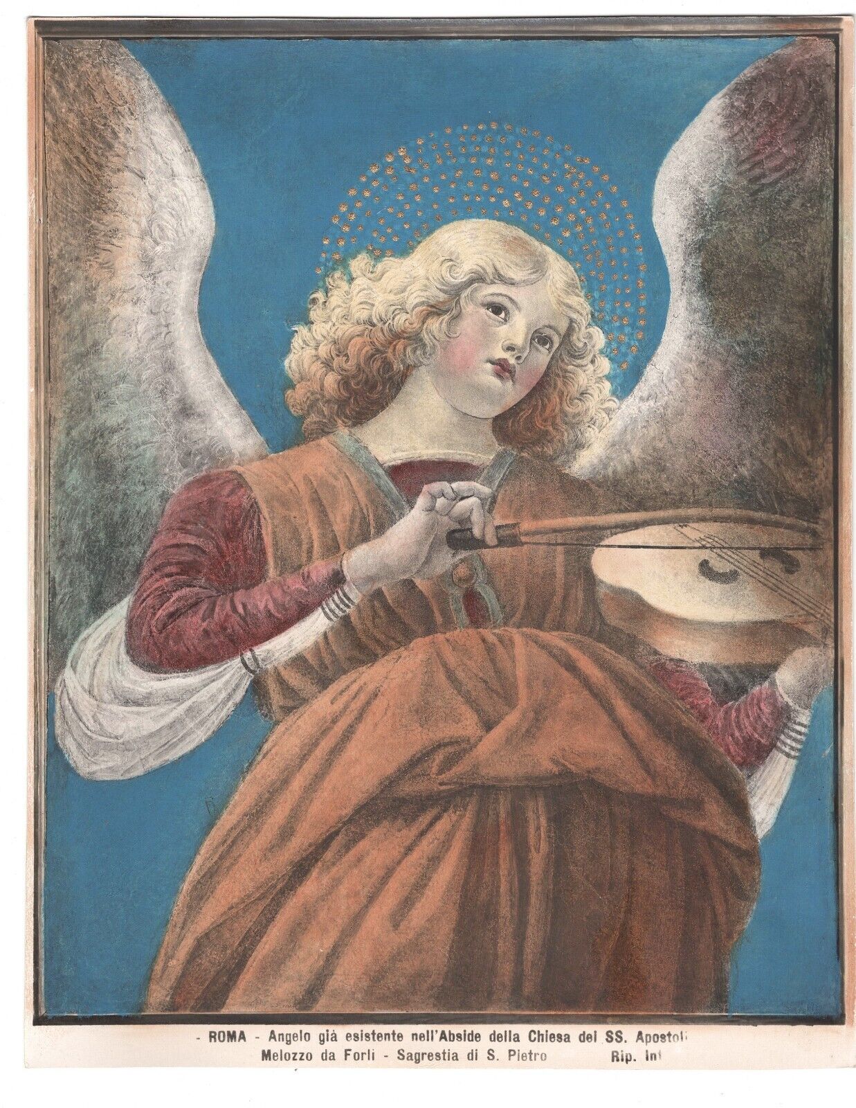 Music Making Angel with Violin Hand Tinted Photo 8x10 Amazing Quality 1921