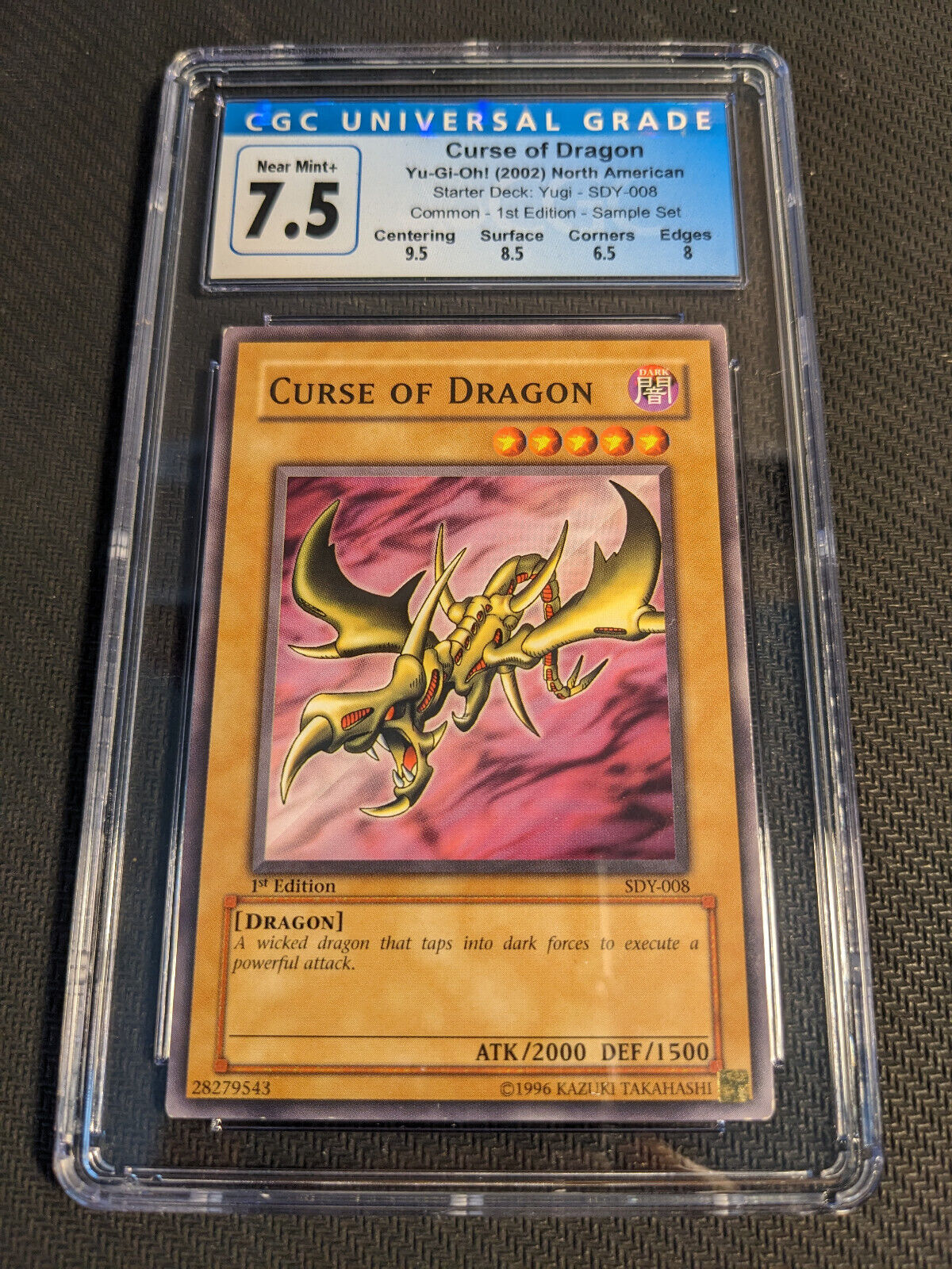 Yugioh Curse of Dragon SDY-008 1st Edition PSA/CGC 7.5 NM+ SAMPLE VHTF