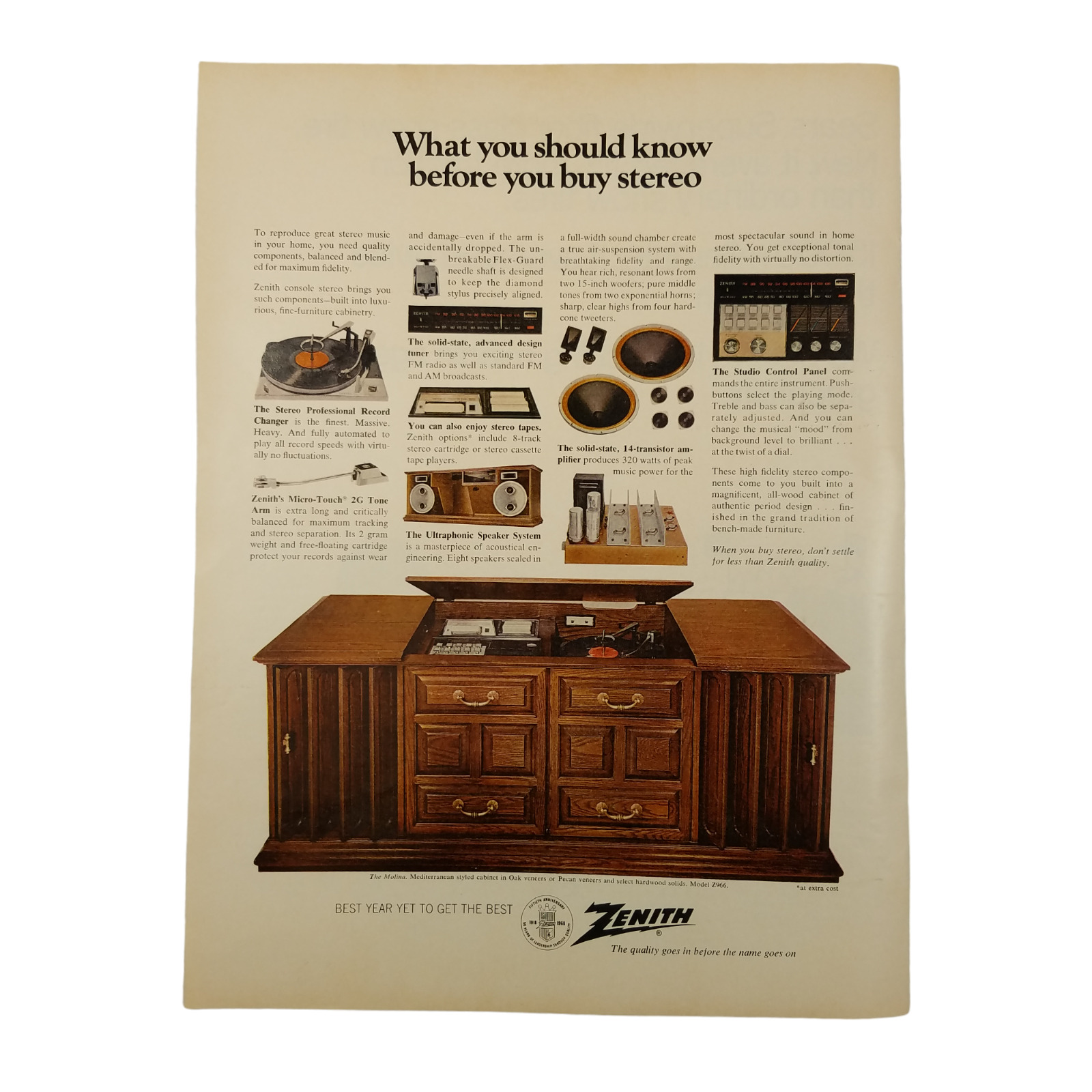 1968 Zenith Console Stereo Vintage Print Ad What You Should Know Before You Buy