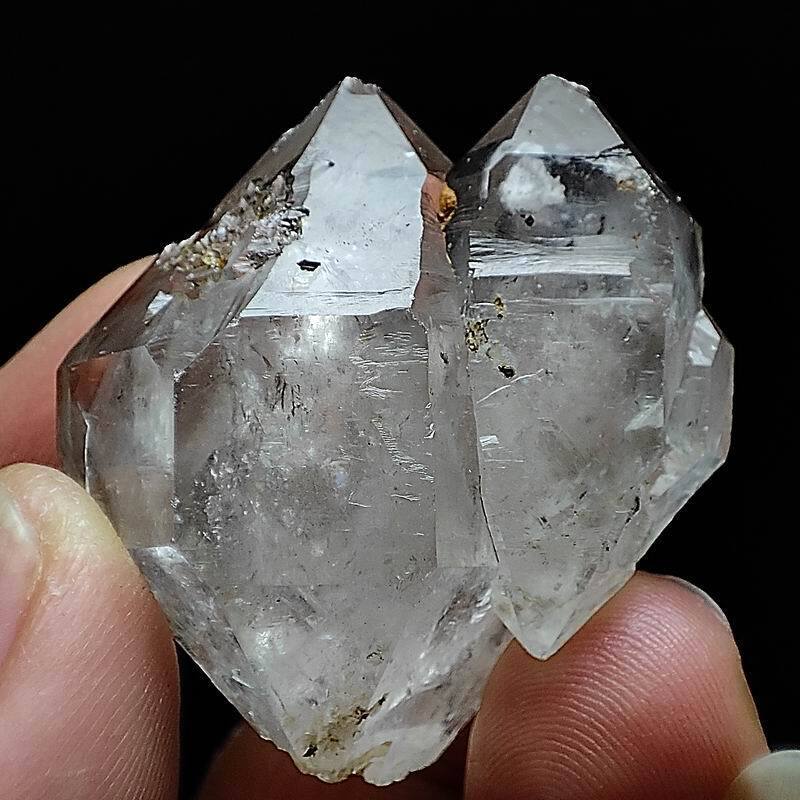 38g Natural Herkimer Diamond Crystal Quartz Double Terminating Healing 4018