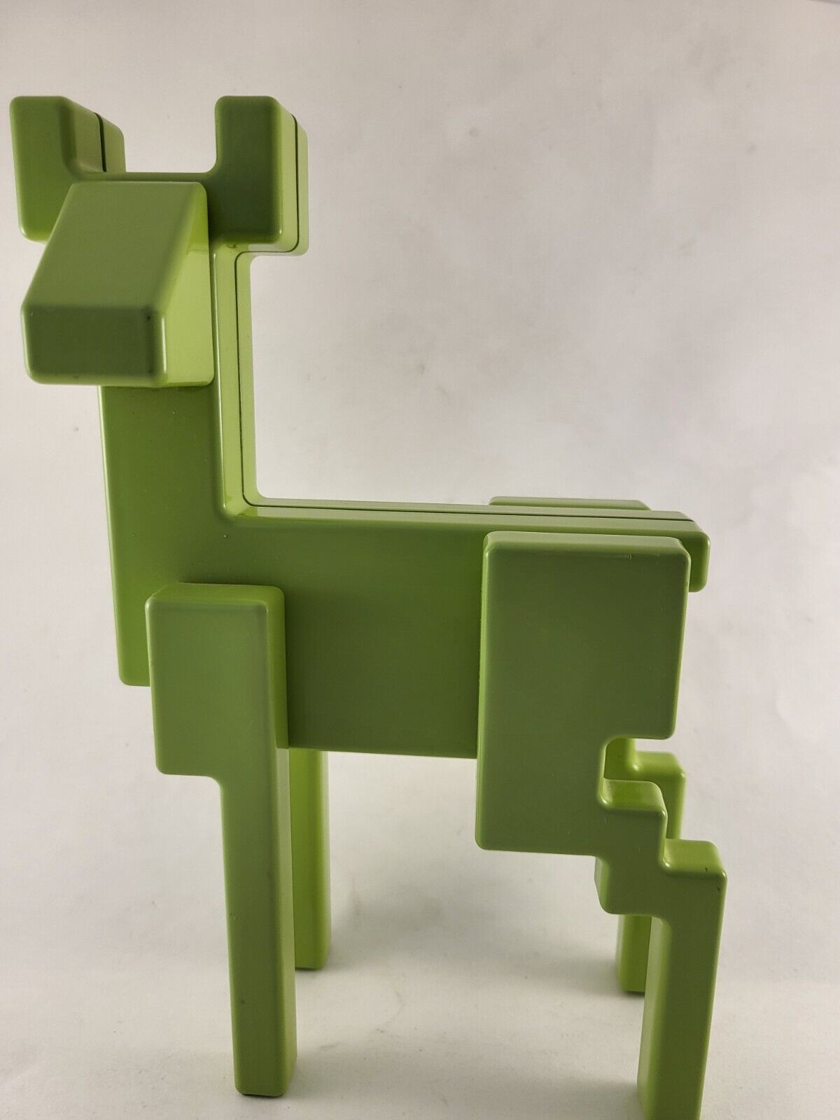 Monika Mulder Metal Enameled Deer Deco Style Lime Green Pixel Art Ikea Decor
