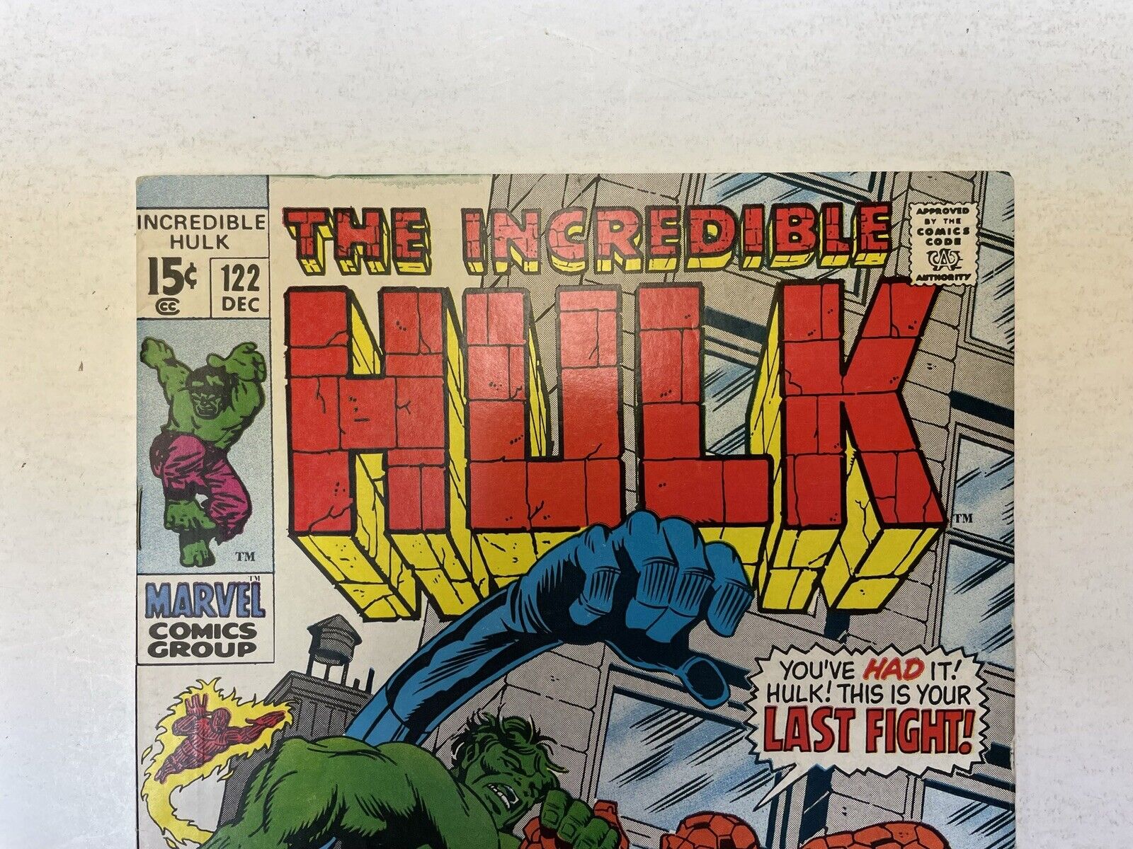 Incredible Hulk #122 Hulk vs the Fantastic Four 1969 Silver Age Marvel Comics