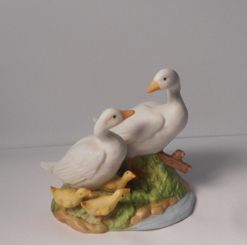 1980\'s Vintage HOMCO Porcelain Duck Family, Mama, Papa and Babies   Retired