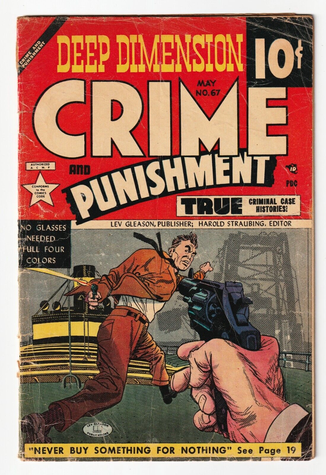 Crime and Punishment #67 Lev Gleason, 1954 1st print Pre-Code Classic Golden Age