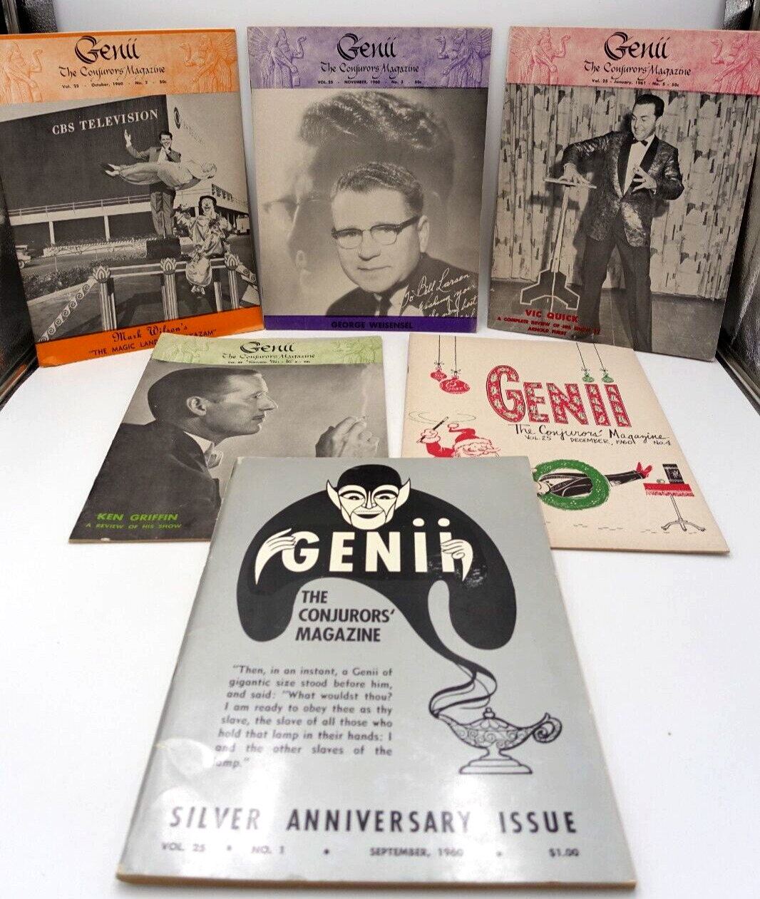 Lot of 6 Vintage Genii The Conjurors\' Magazine Sep 1960 - Feb 1961 Sequential