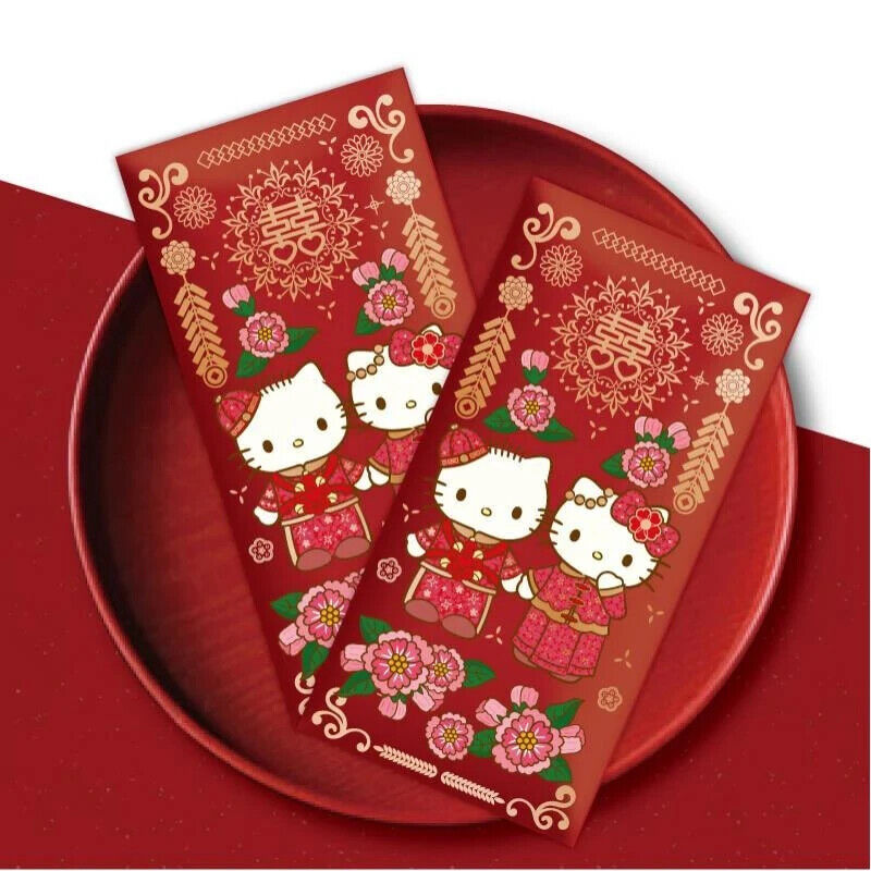 10Pcs Sanrio Official Hello Kitty Kawaii CNY Red envelope / Wedding