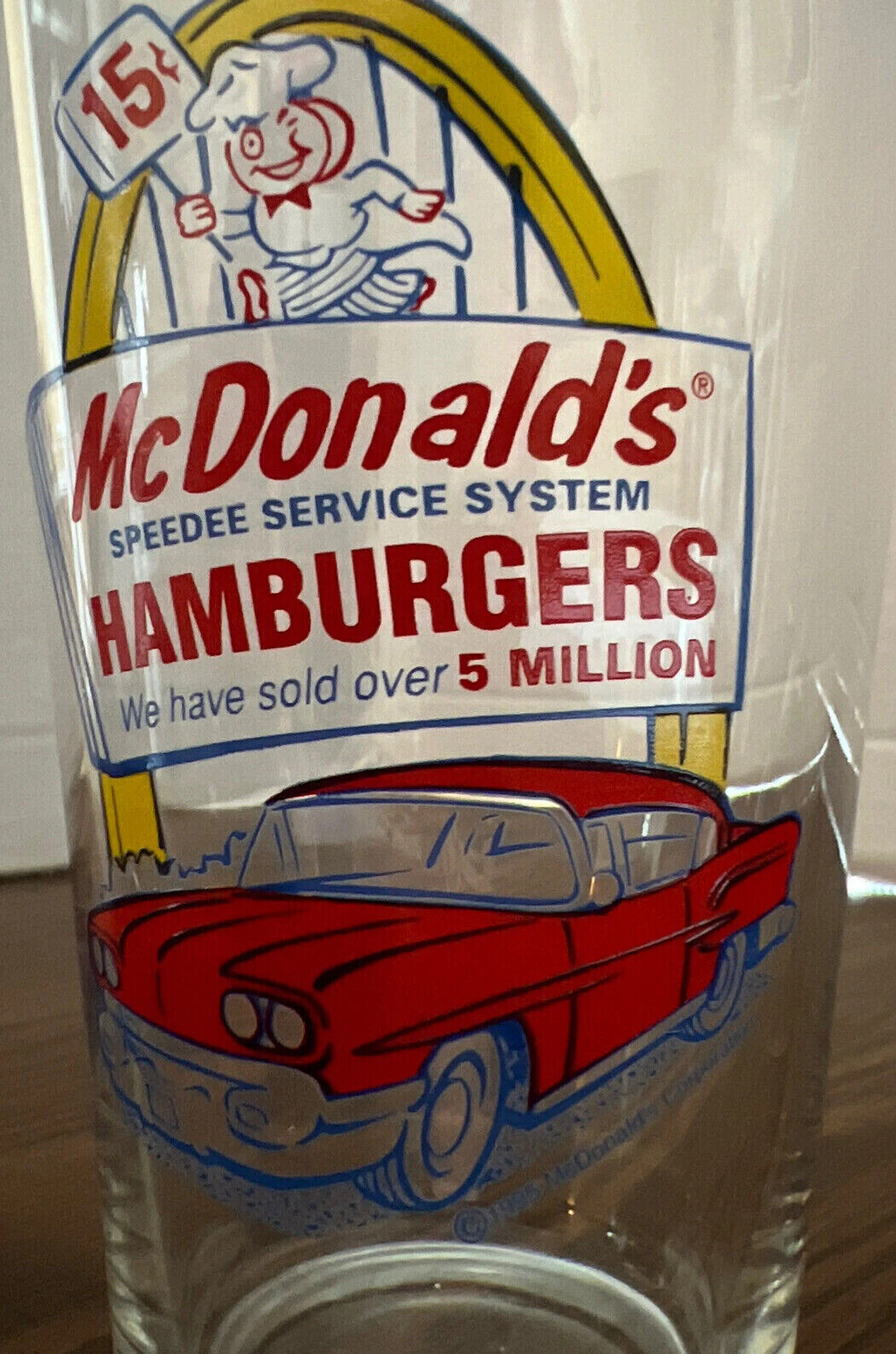 McDonald\'s Speedee Service Hamburgers Circa 1957 Restaurant Drinking Glass