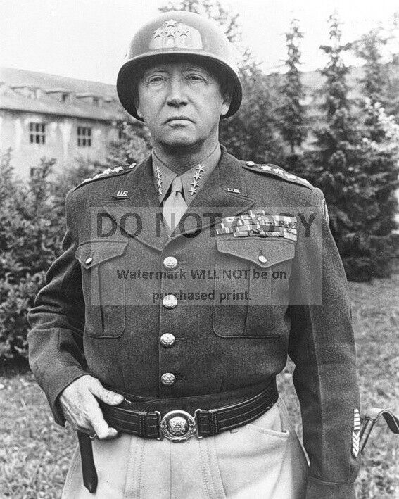 GENERAL GEORGE S. PATTON IN 1945 U.S. ARMY - 8X10 PHOTO (BB-192)