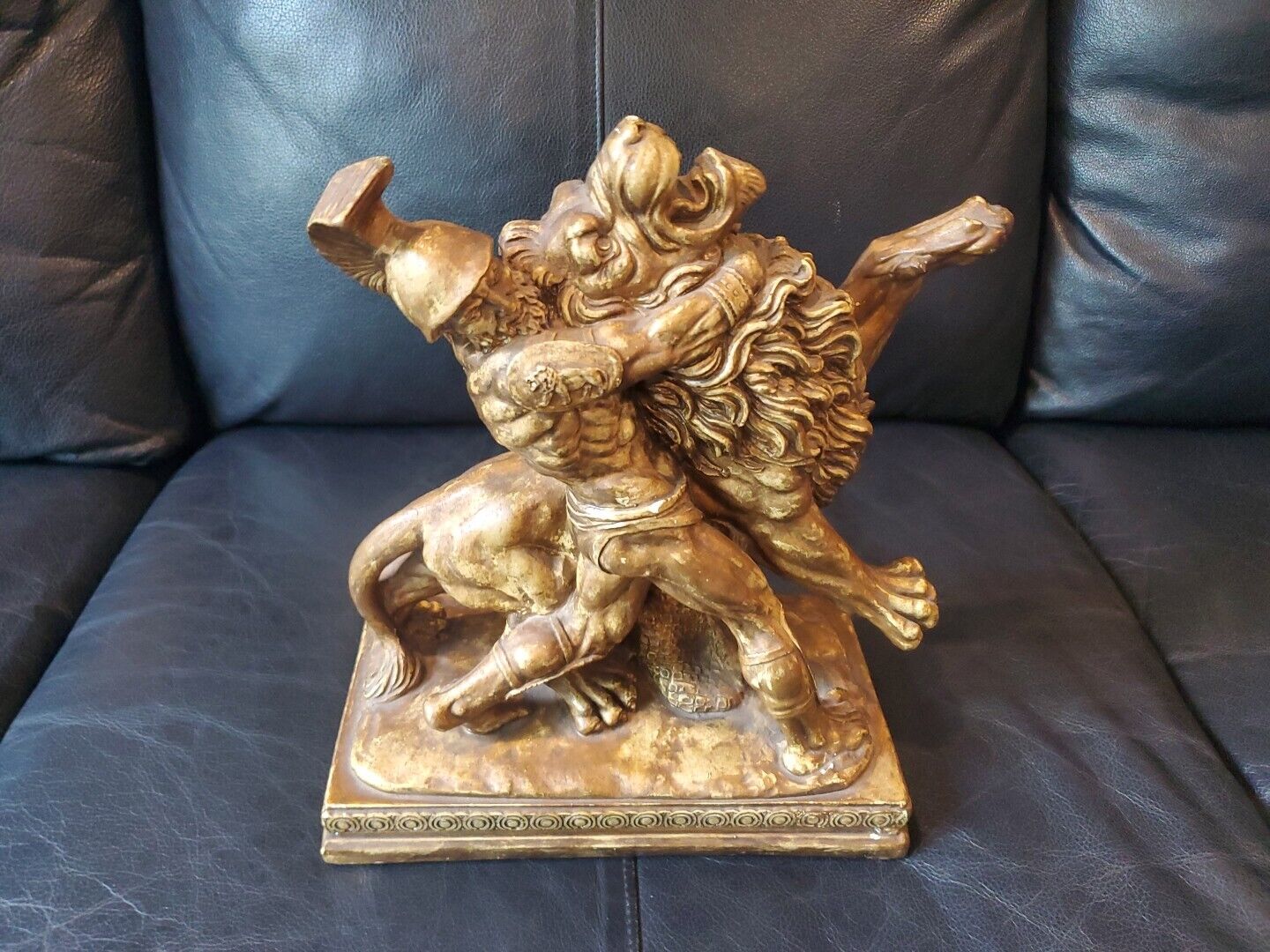 Vintage  A. Santini Sculpture,  Roman / Hercules/ LION,  ITALY