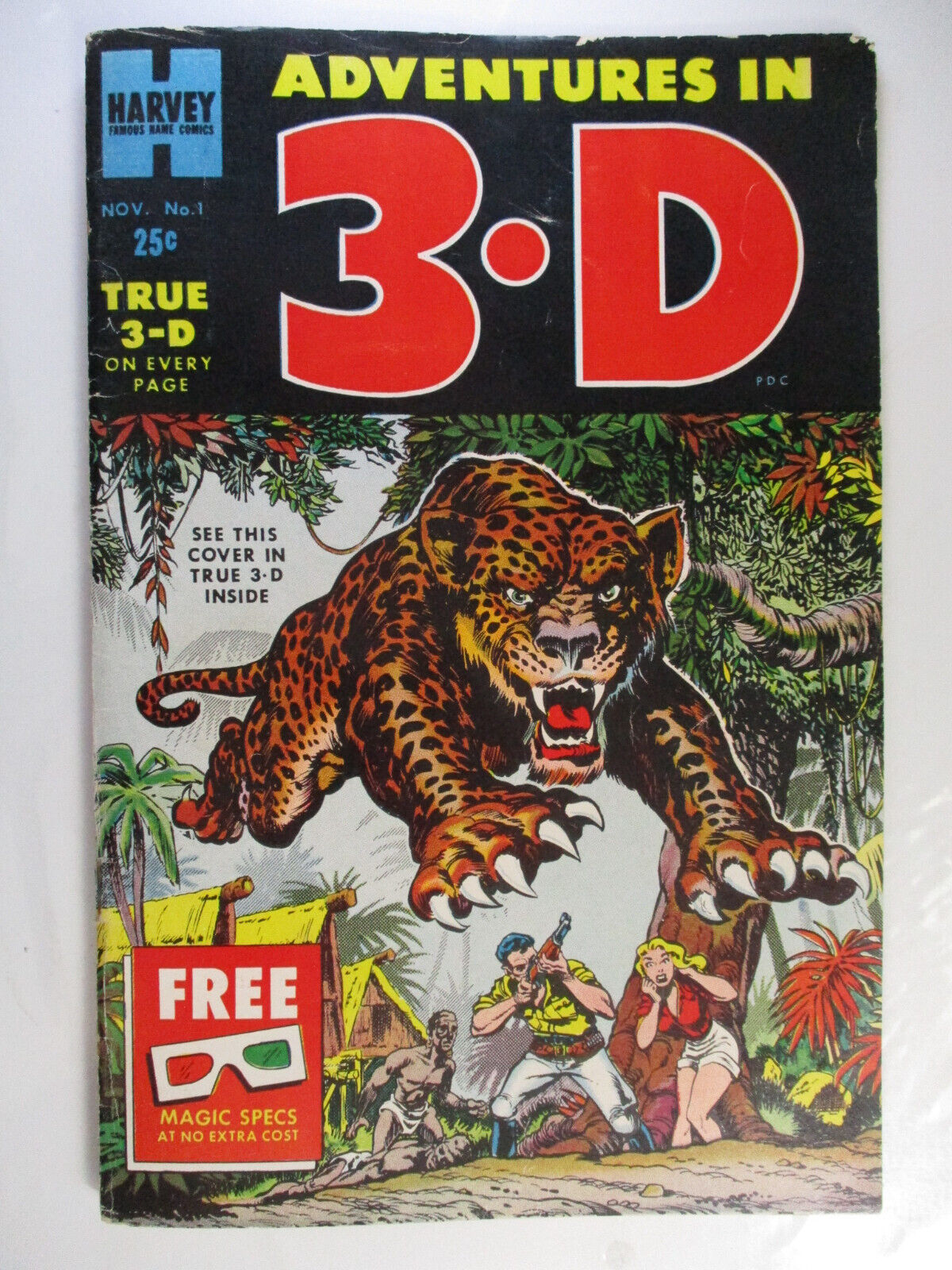 True 3-D Adventures in 3D #1 Leopard Cover, Good, 2.0 (C), OW Pages