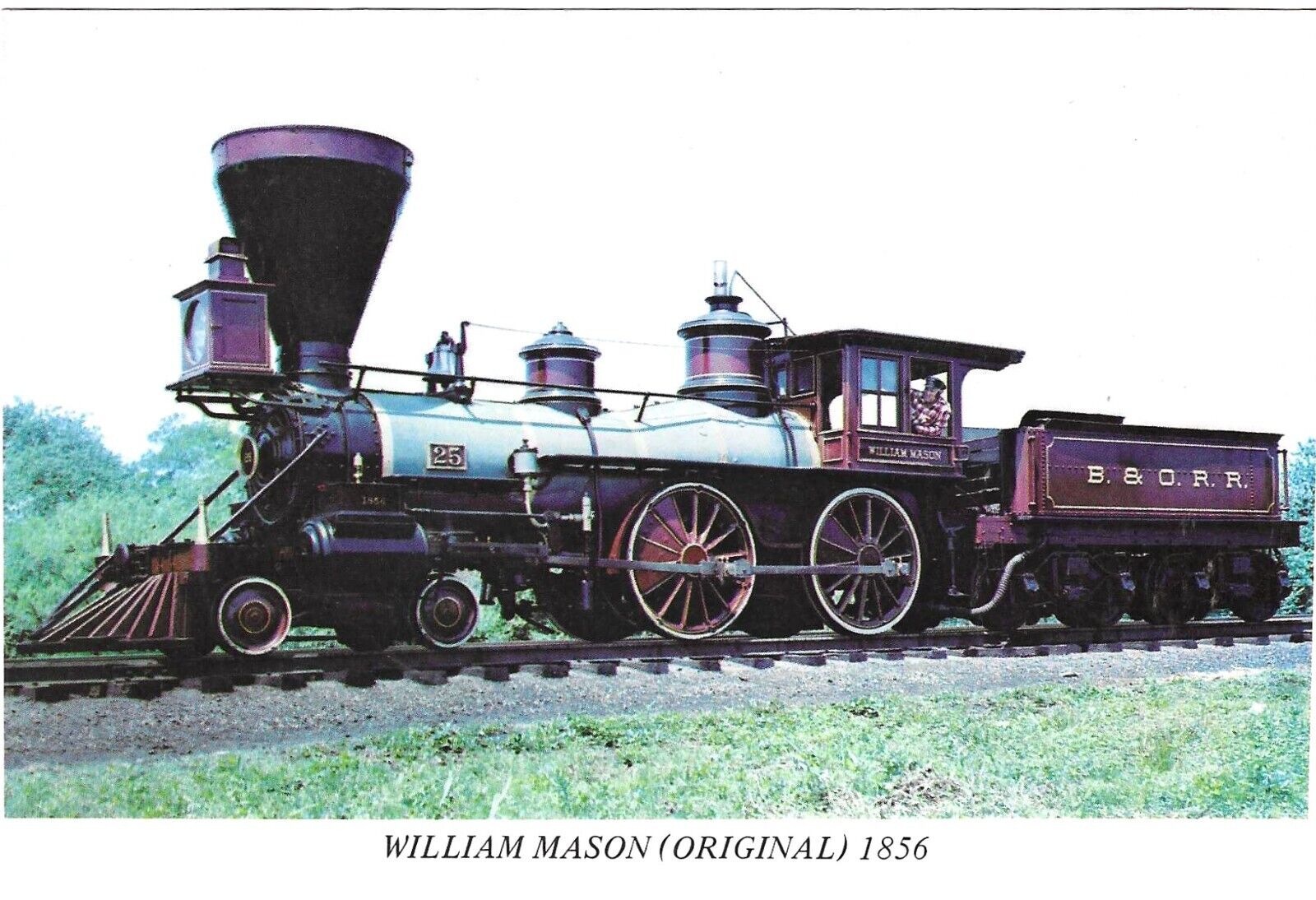 Vintage Train Railroad Chrome Postcard William Mason Original 1856 Baltimore