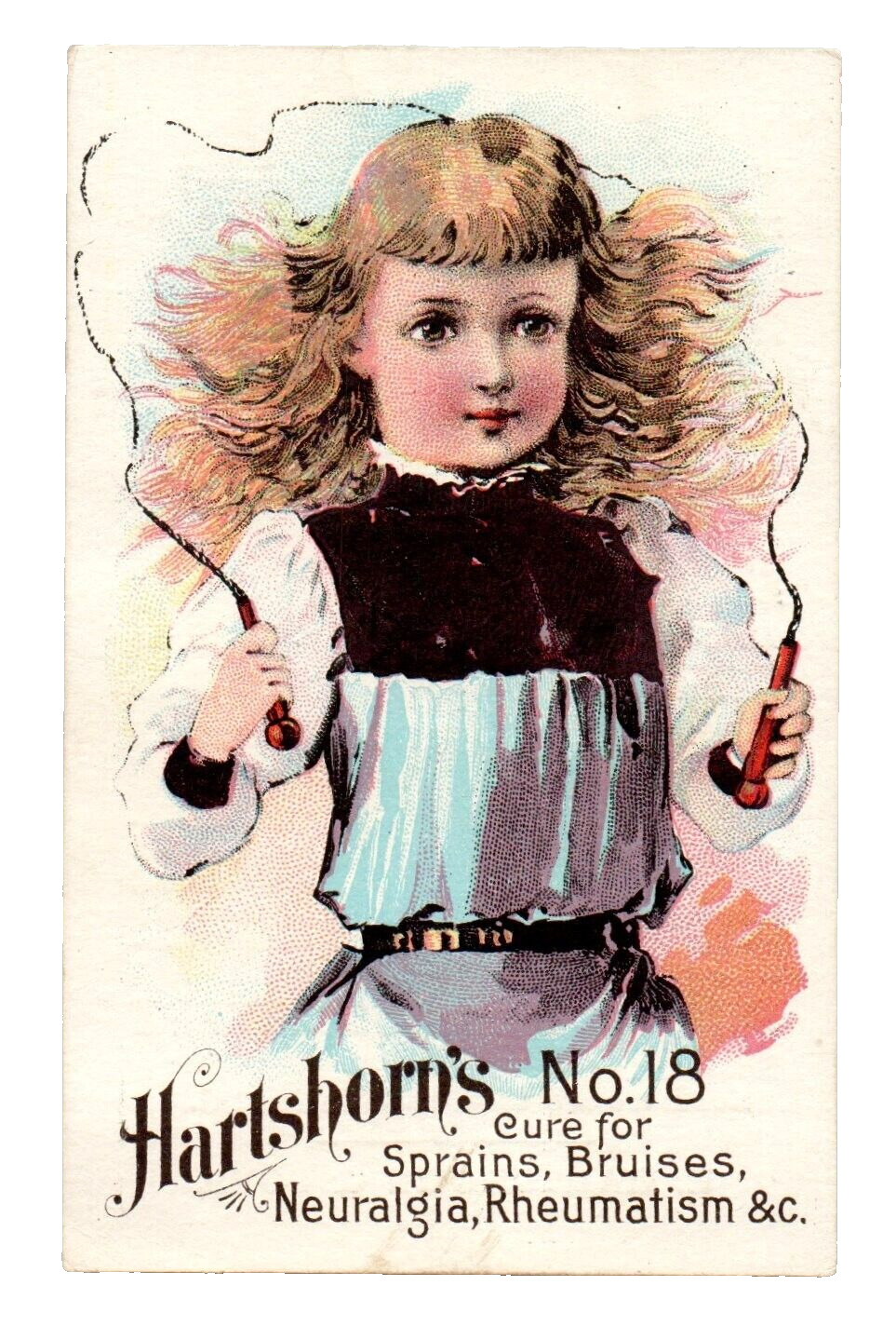 c.1880 Dr. Hartshorn\'s No. 18 Trade Card Quack Medicine Panacea Girl Jump Rope