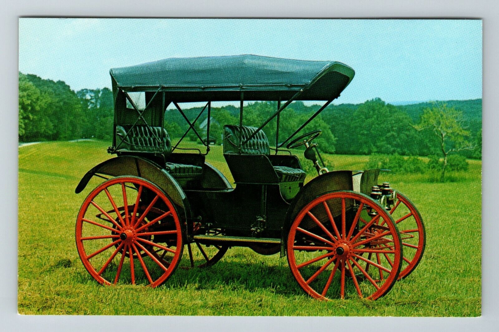 1908 International Harvester Auto Buggy Automobile  Vintage Souvenir Postcard