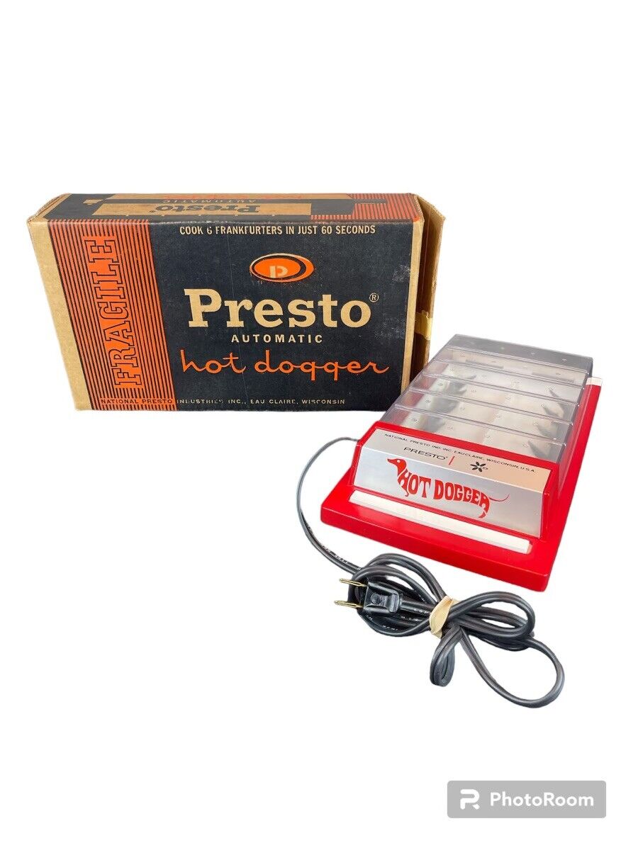Vintage Presto Automatic Hot Dogger Cooker W/  Box 60 Second Hot Dog Maker WORKS