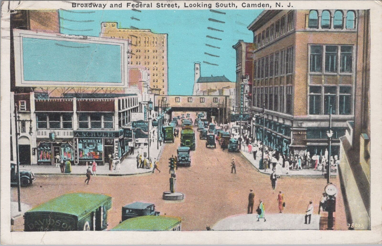 Broadway and Federal Street, Camden, New Jersey Camden 1930s Postcard