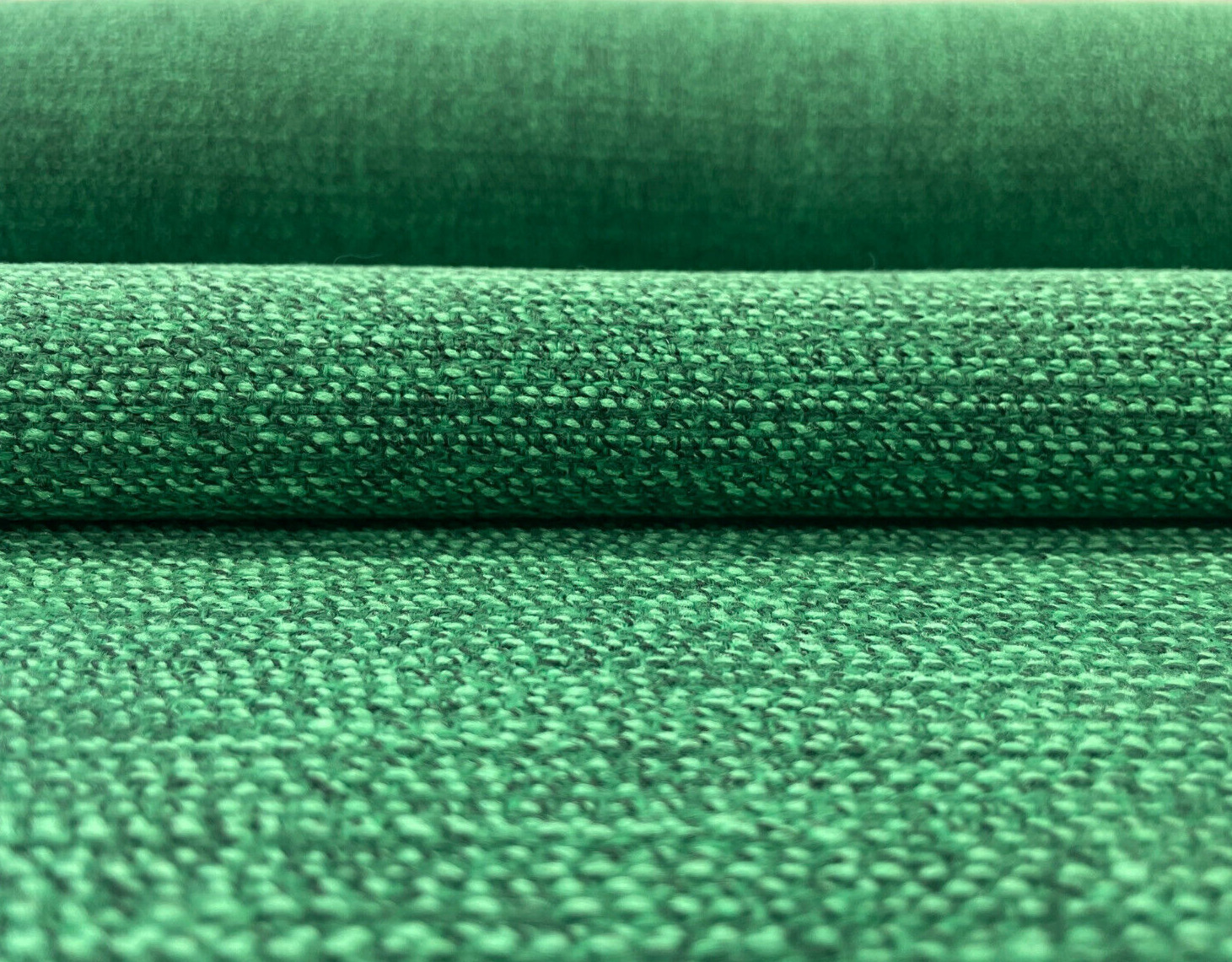 3.25 yds Luum Superspun Pirn Emerald Green Polyester Textured Upholstery Fabric