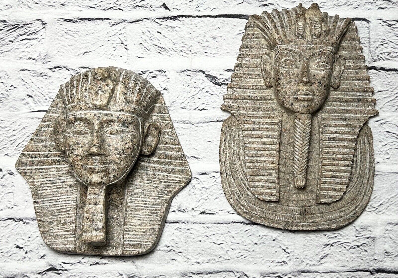 Wall Hanging Statues King Tut & Thutmose III Ancient Egyptian Sand Stone Granite