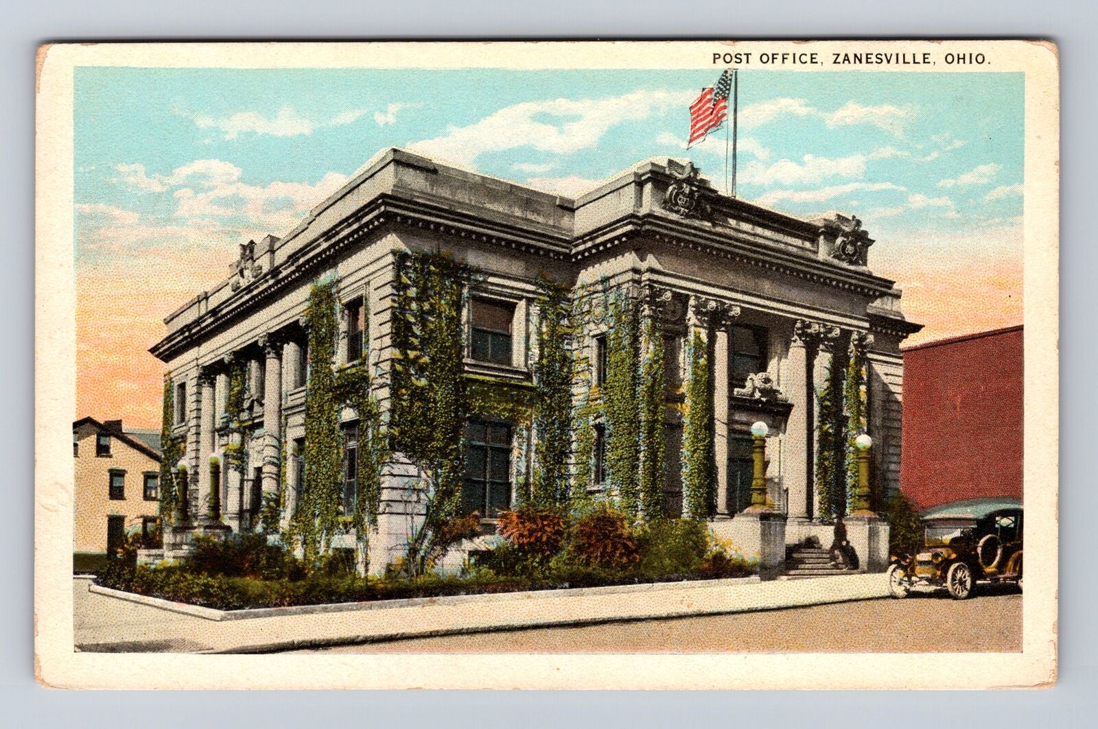 Zanesville OH-Ohio, United States Post Office, Antique, Vintage Postcard