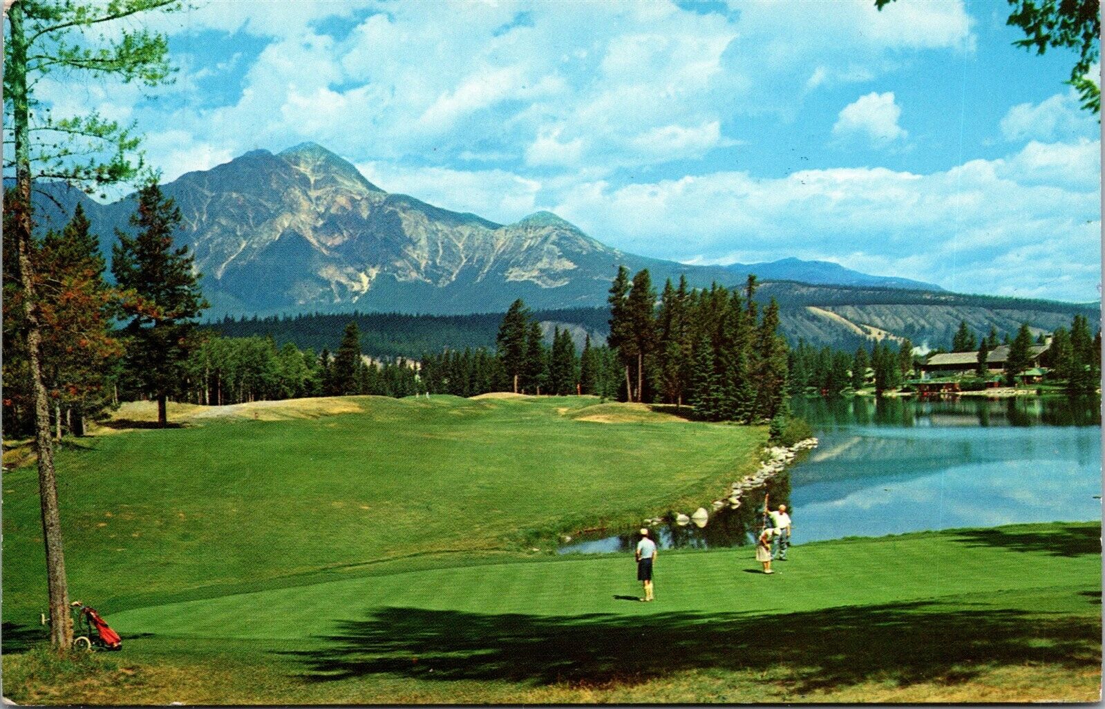 Vtg Alberta Canada 16th Green Jasper Park Lodge Golf Course Postcard