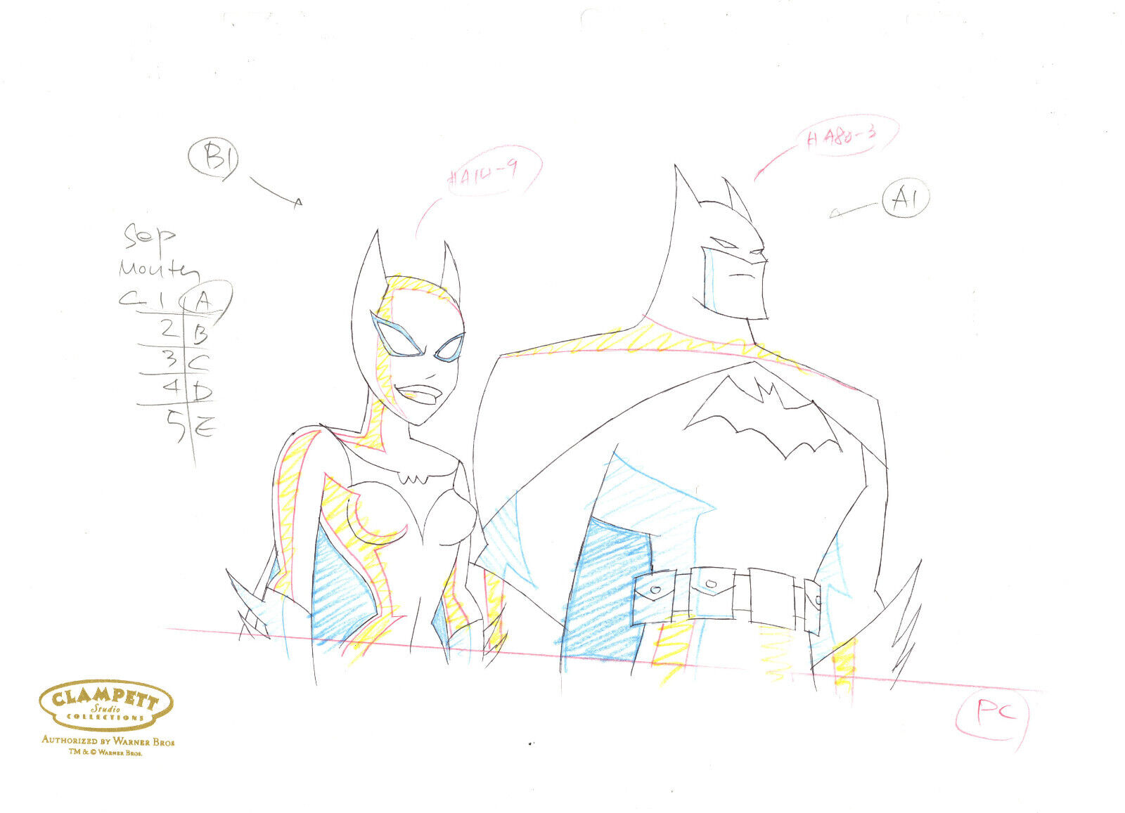 Batman:Mystery of Batwoman-Original Production Drawing-Batman/Batwoman