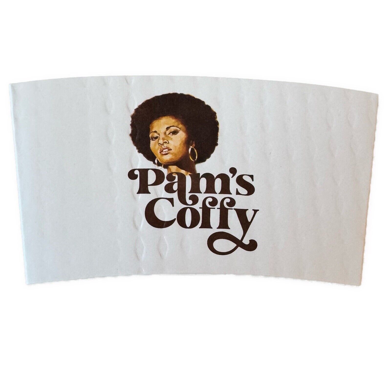 Pam’s Coffy Cup Sleeve Quentin Tarantino Pam Grier Vista Theatre LA - White