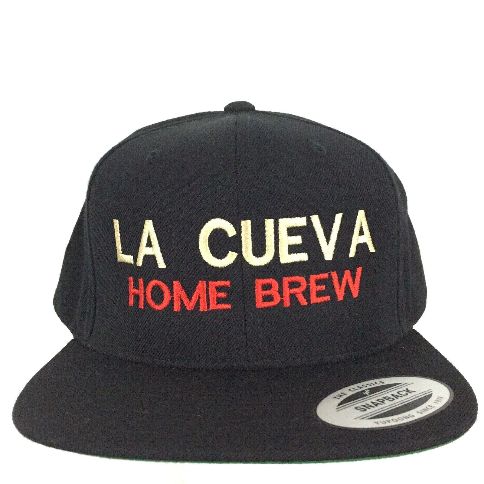 La Cueva Home Brew Cap Spell Out Script Beer Logo Snap Back Trucker Baseball Hat