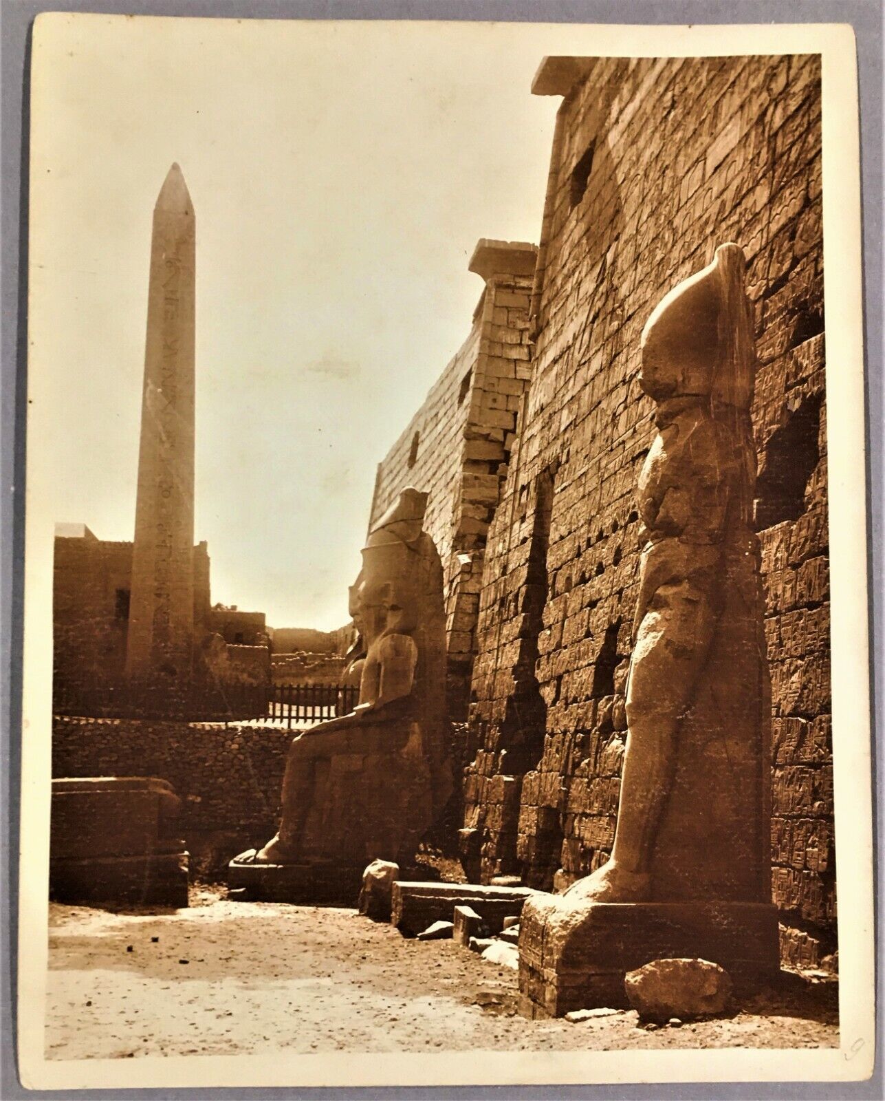 large vintage real photo Karnak temple Egypt c 1930 by Gaddis & Seif foto Egypte
