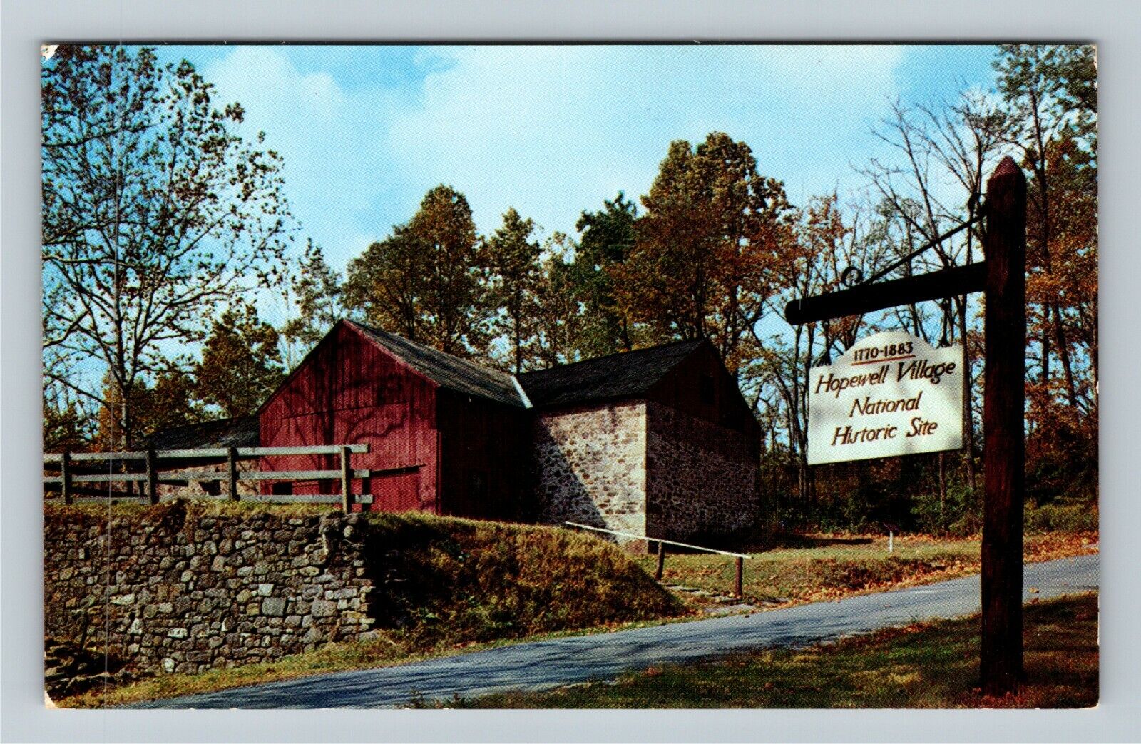 Birdsboro PA-Pennsylvania, 1770 Hopewell Village Charcoal House Vintage Postcard