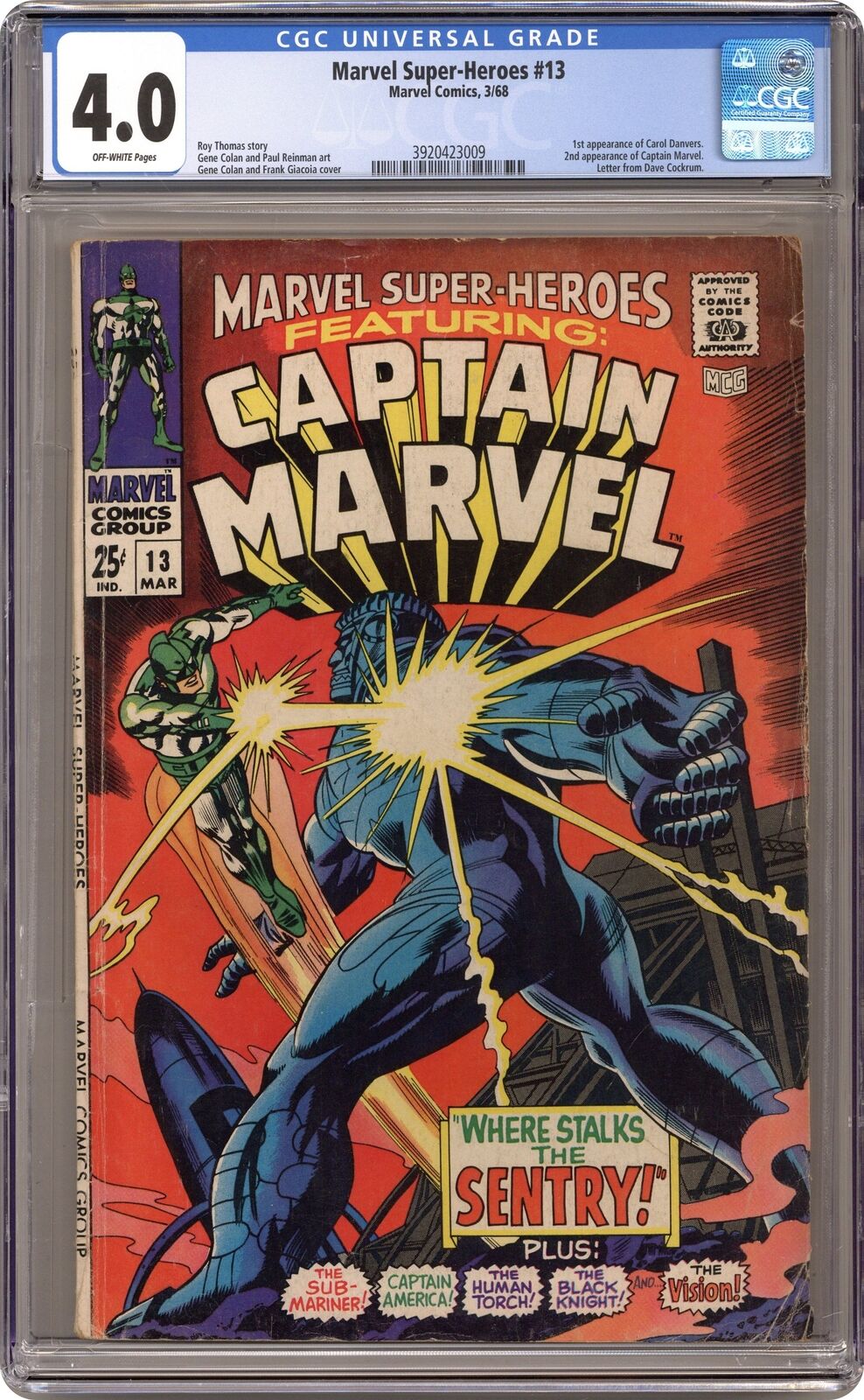 Marvel Super Heroes #13 CGC 4.0 1968 3920423009