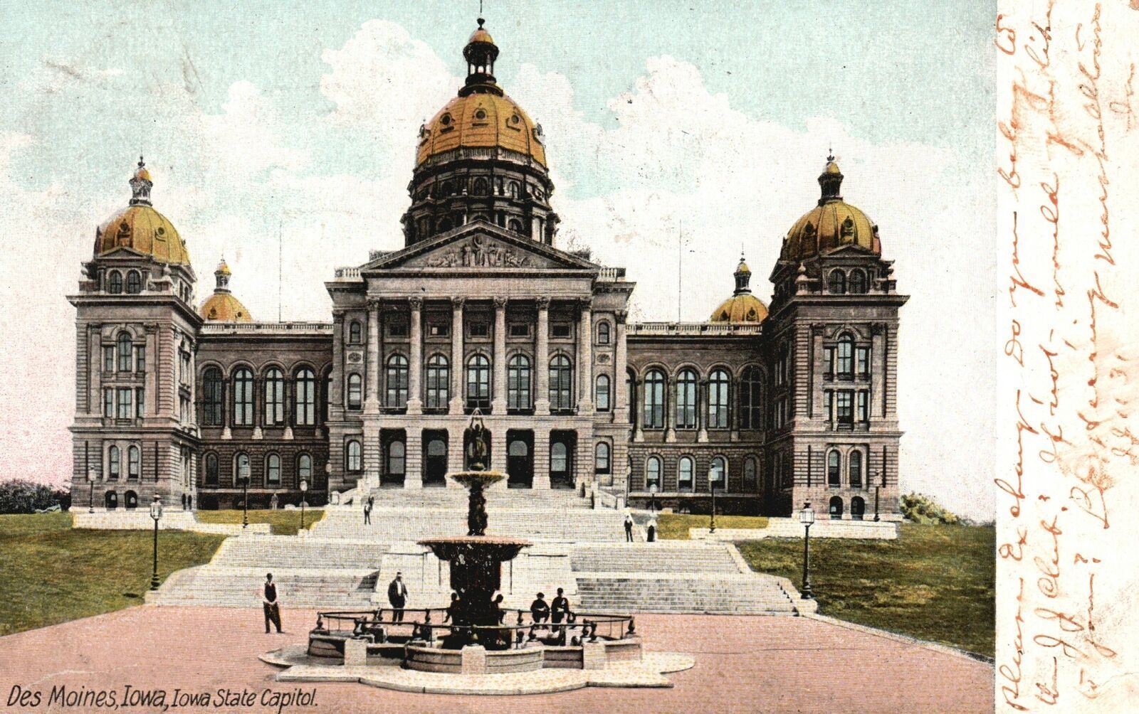 Vintage Postcard 1907 Iowa State Capitol Building Landmark Des Moines Iowa IA