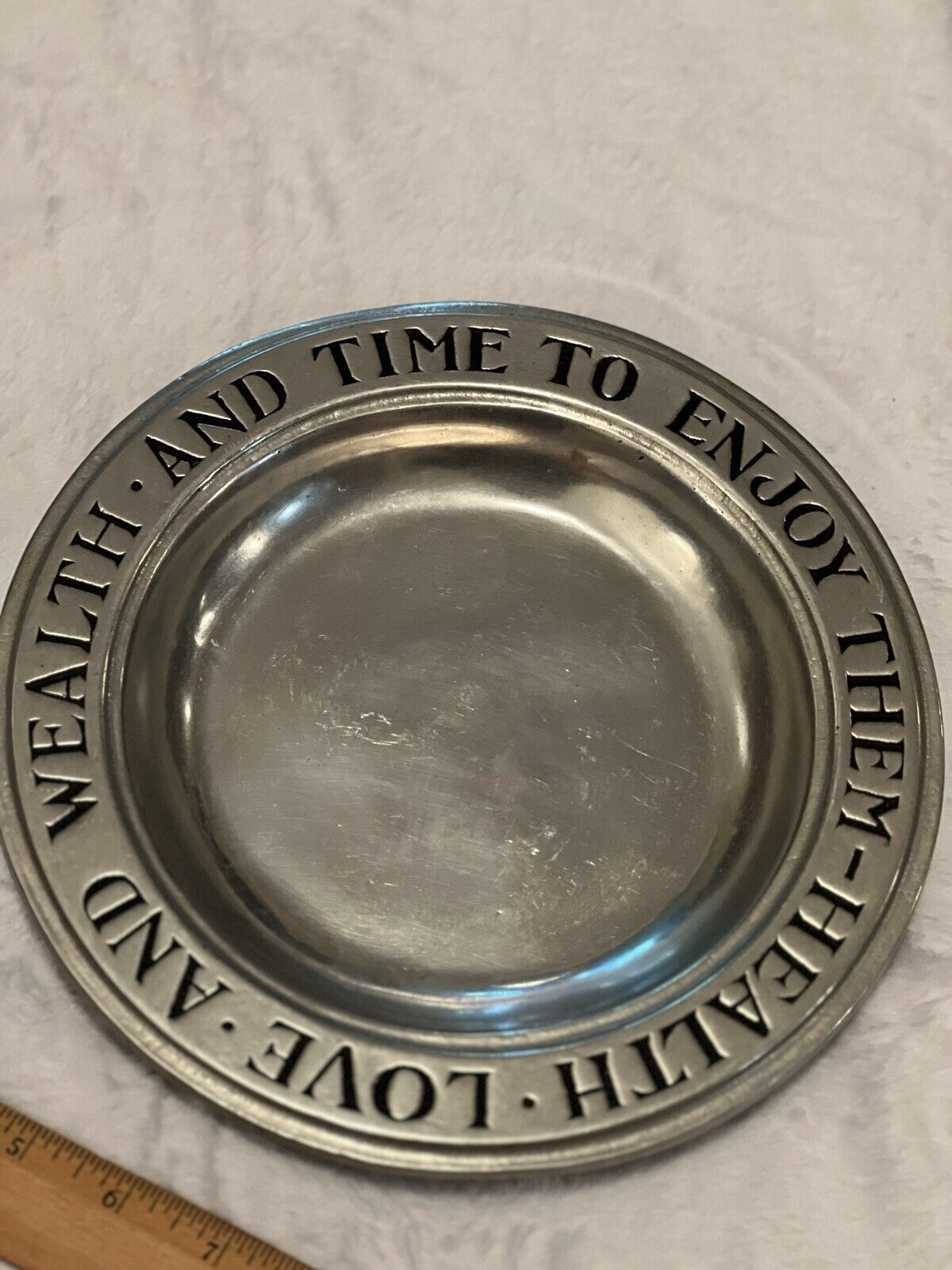 Vintage Wilton Pewter LOVE Plate, Columbia PA, Collectors Plate 9 1/4\