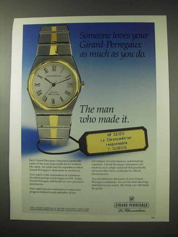 1984 Girard-Perregaux Watch Ad - Someone Loves