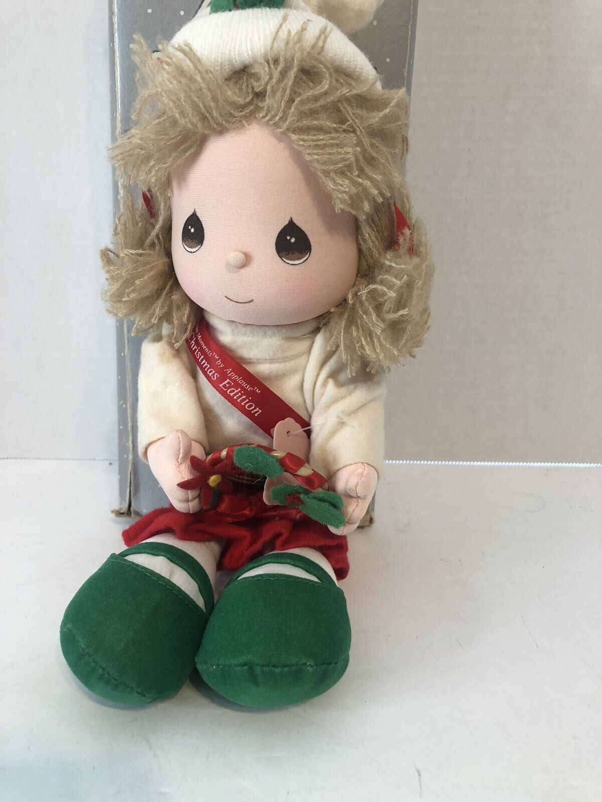 Vintage 1989 Precious Moments Christmas Edition Plush Doll Missy Applause Box