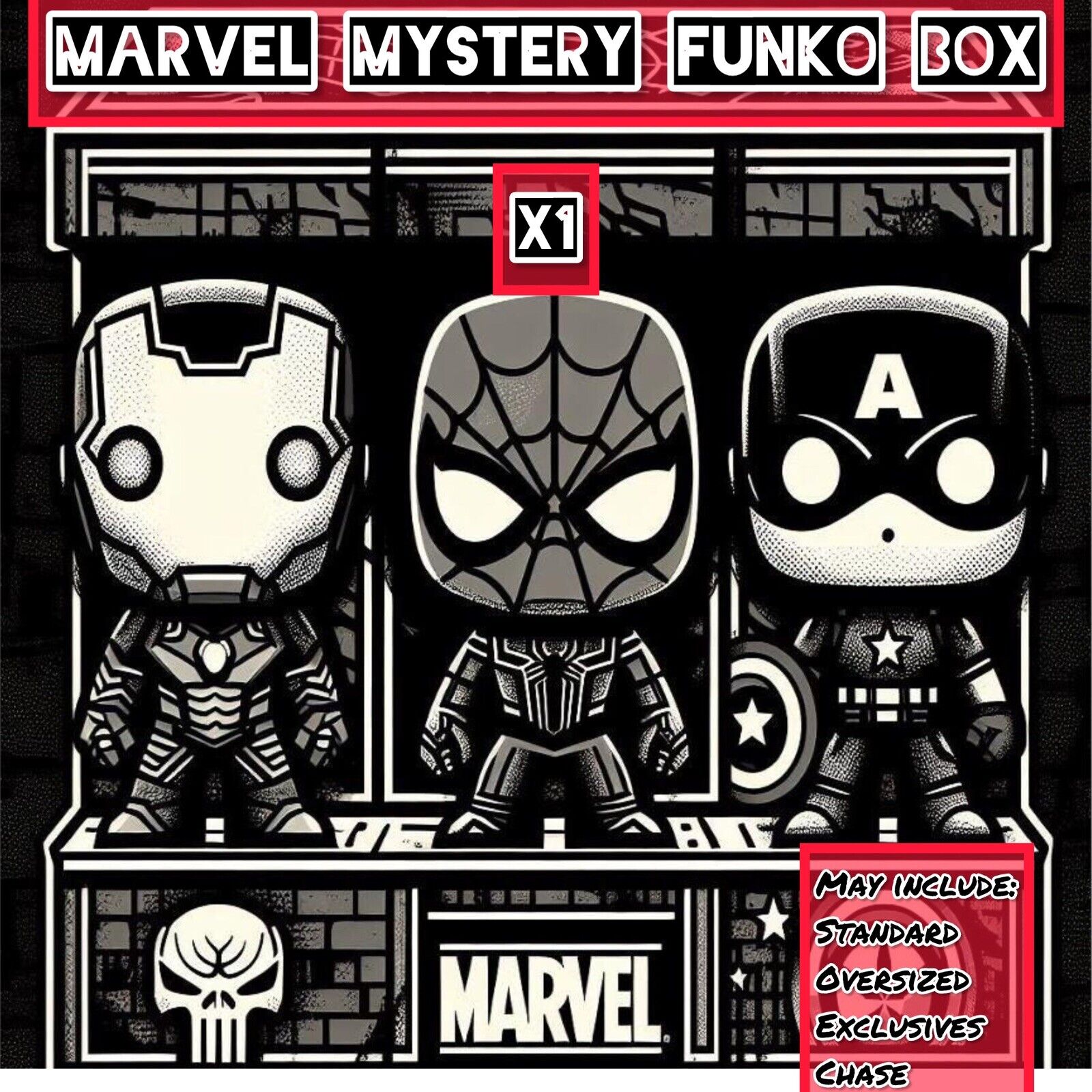 Funko Mystery Box Marvel Chance Of Oversized,standard, Exclusives, And Chase