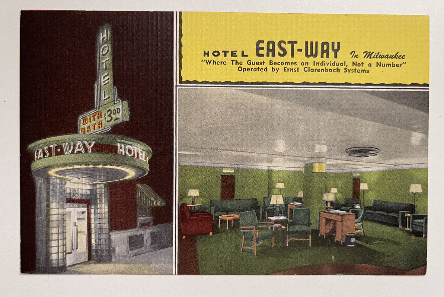 Milwaukee WI - The East Way Hotel Multi View 1940s