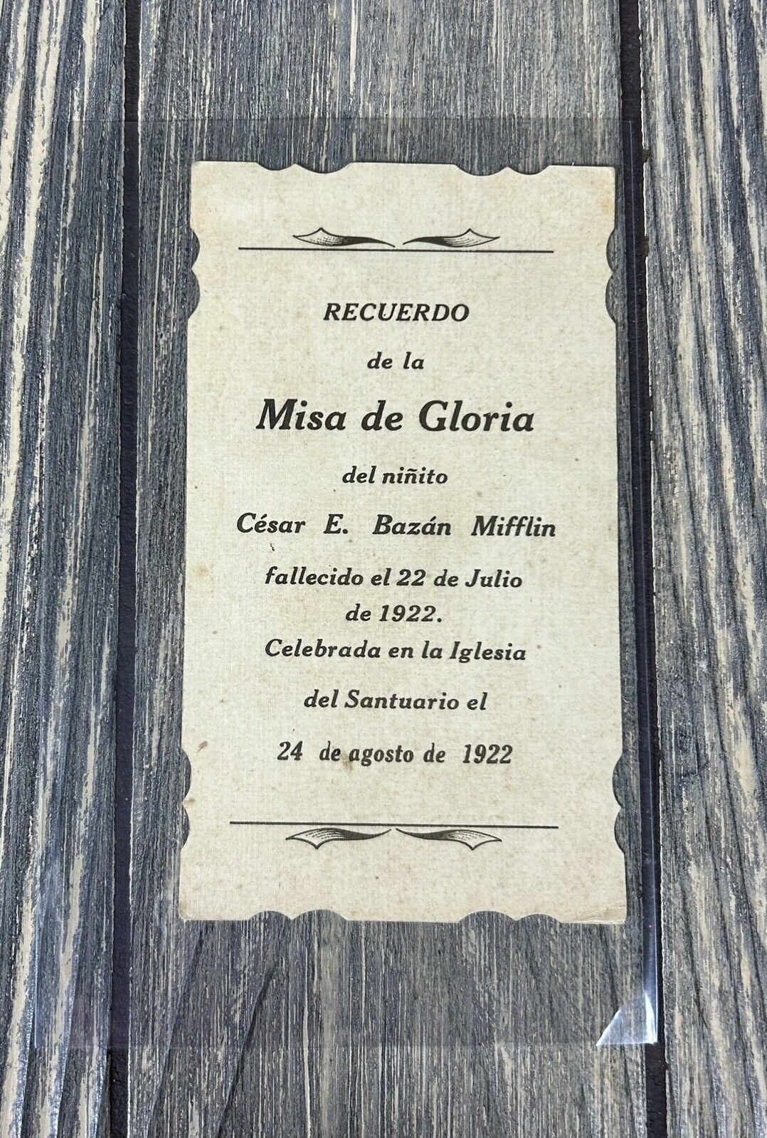Vintage Recuerdo de la Misa De Gloria Del Ninito 1922 S Familia