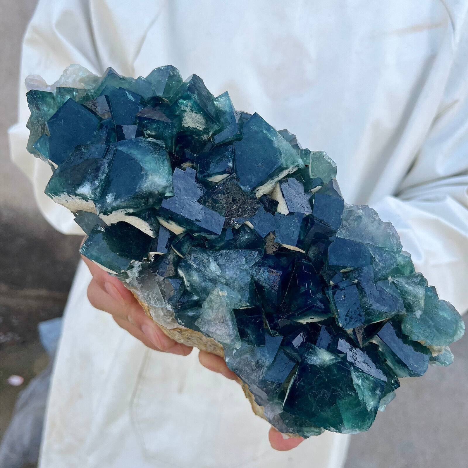 5lb Large NATURAL Green Cube FLUORITE Crystal Cluster Mineral Specimen