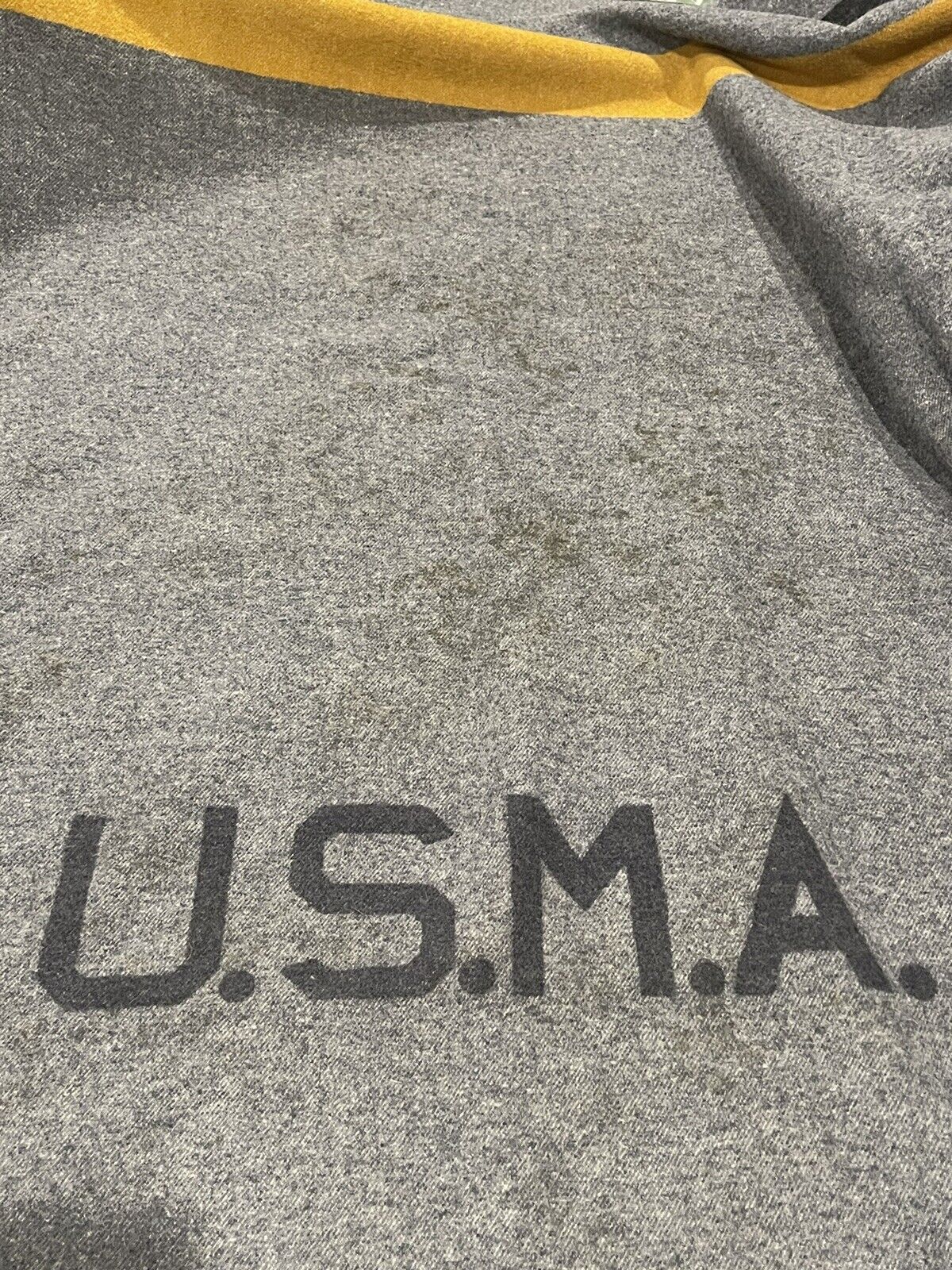 USMA West Point Cadet Army Military Grey Girl 100%  Wool Blanket