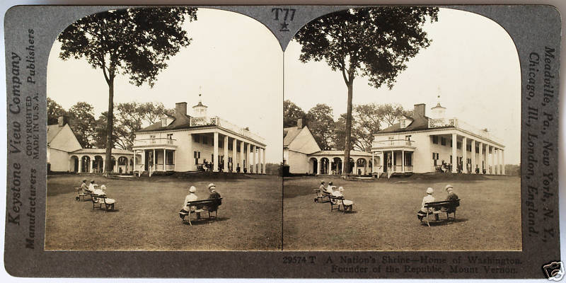 Keystone Stereoview George Washington’s Mount Vernon, VA of 1930’s T600 Set #T77