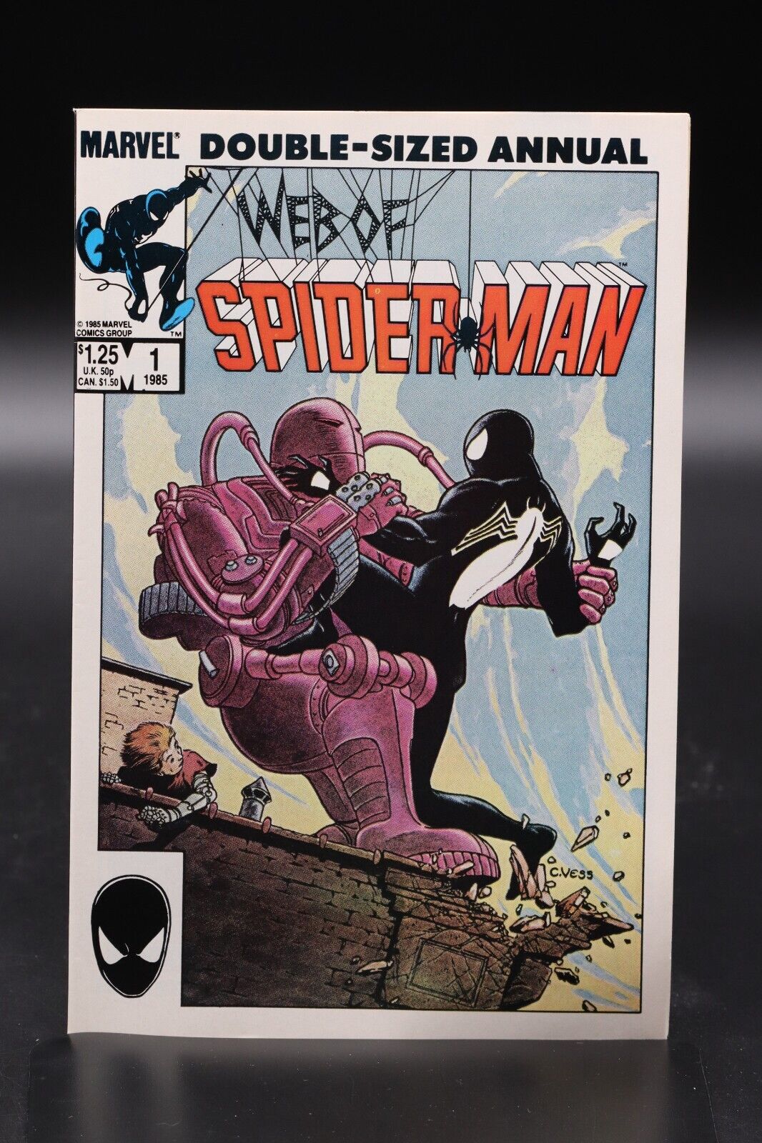 Web of Spider-Man (1985) Annual #1 Charles Vess Black Costume Cover NM-
