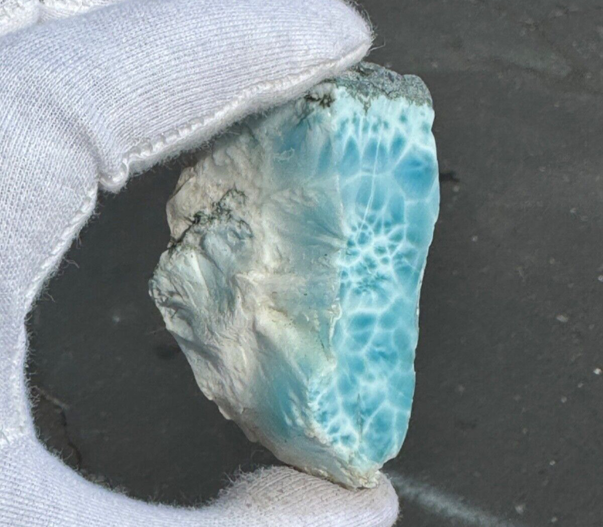 2.7 inch  AAA++ blue Natural Larimar Lapidary Stone Polished 105 Grams