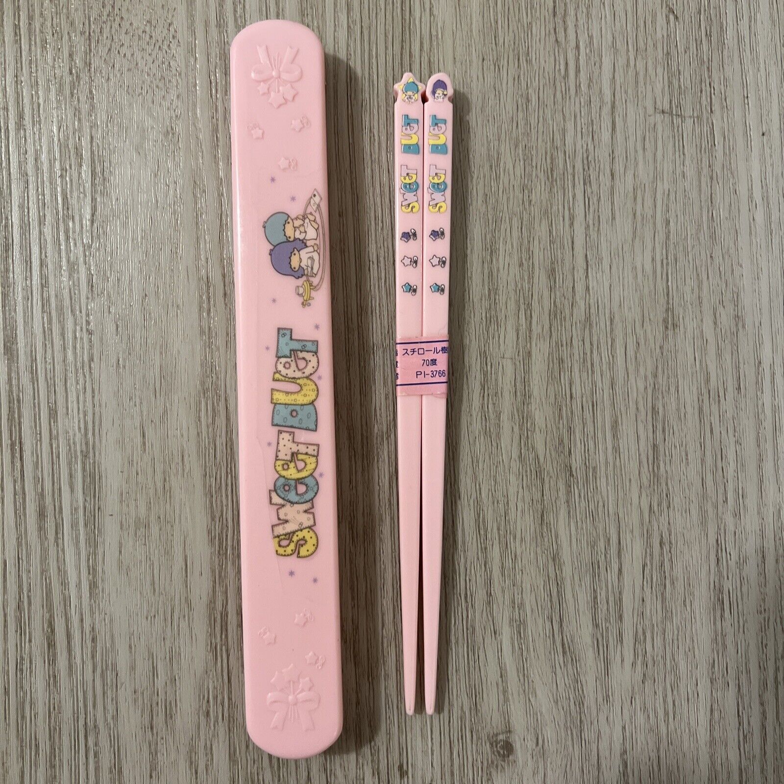 Vintage Sanrio Authentic 1976 Little Twin Stars Chopstick With Case