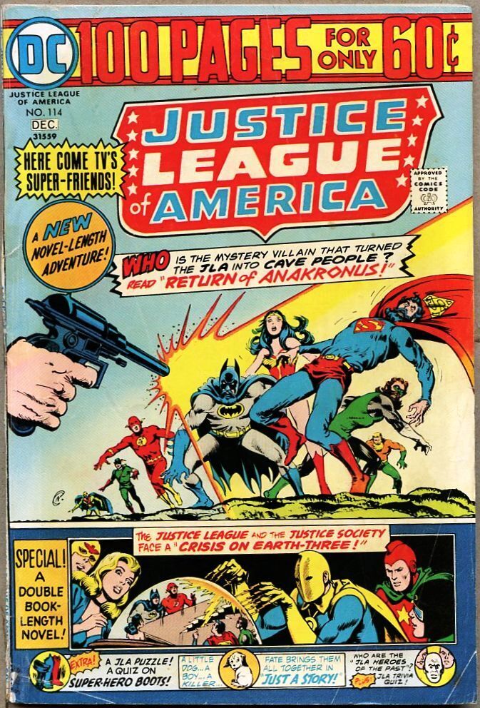 Justice League Of America #114-1974 vg- 3.5 100 page Giant JSA Crime Syndicate